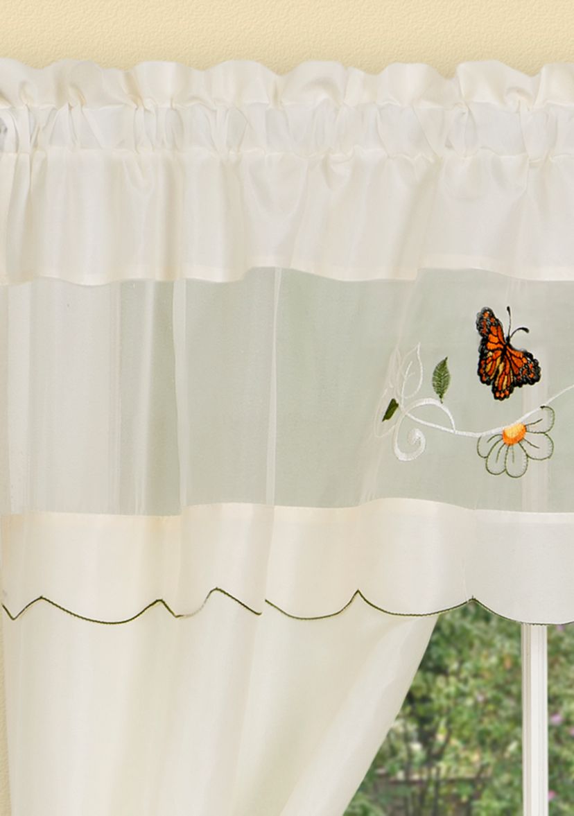 Daisy Meadow Embellished Cottage Window Curtain Set