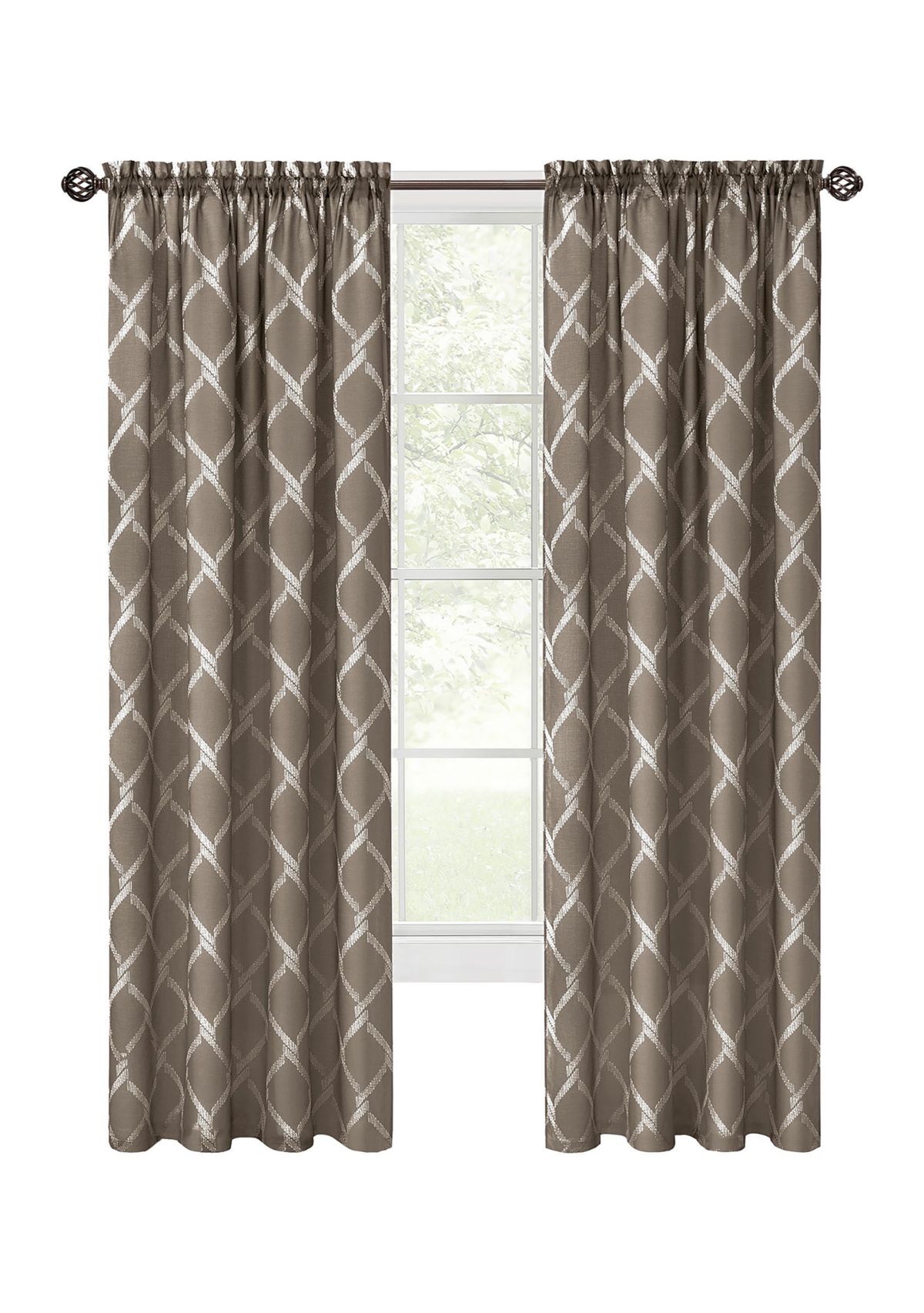 Bombay Double Layered Rod Pocket Window Curtain Panel