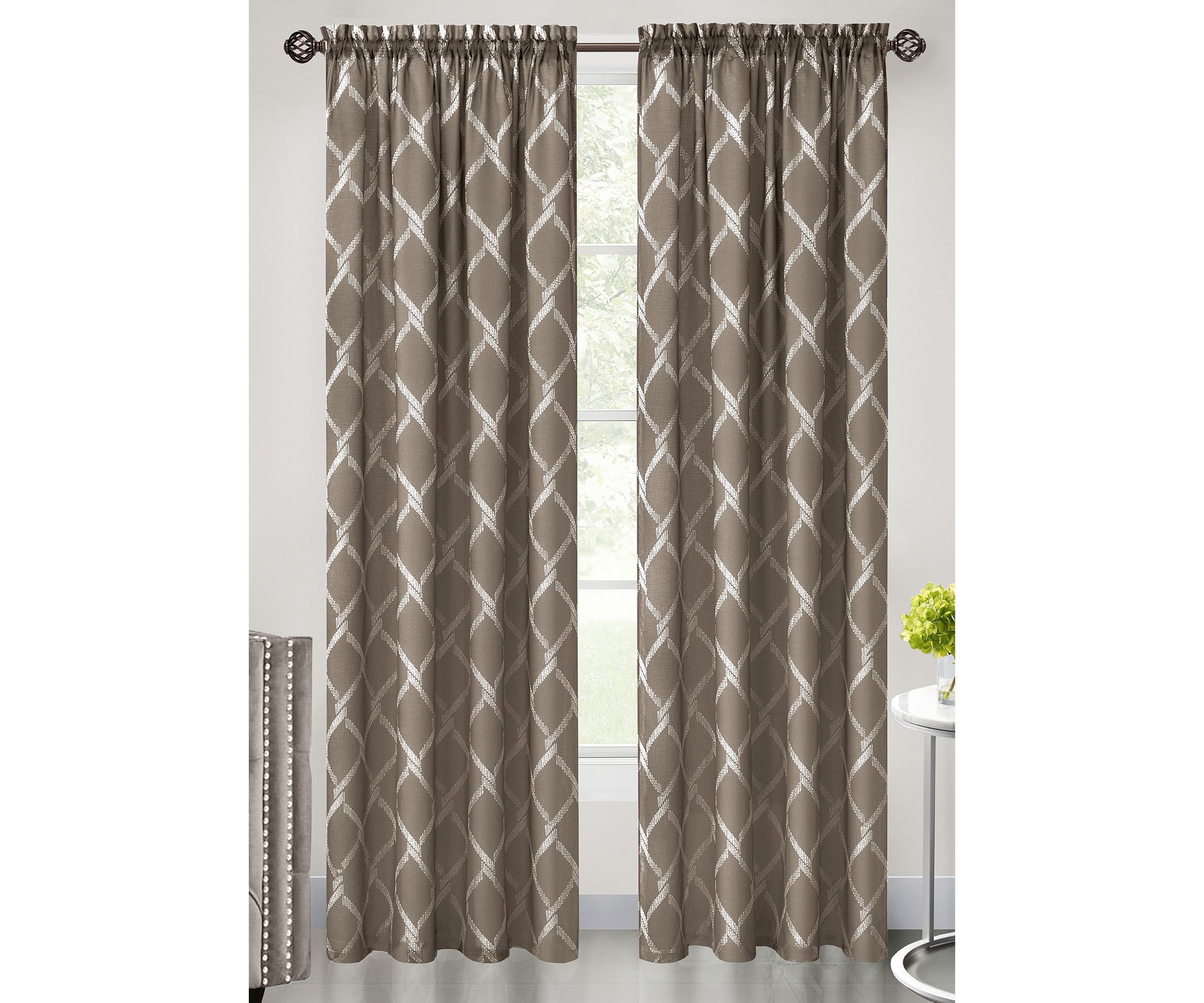 Bombay Double Layered Rod Pocket Window Curtain Panel