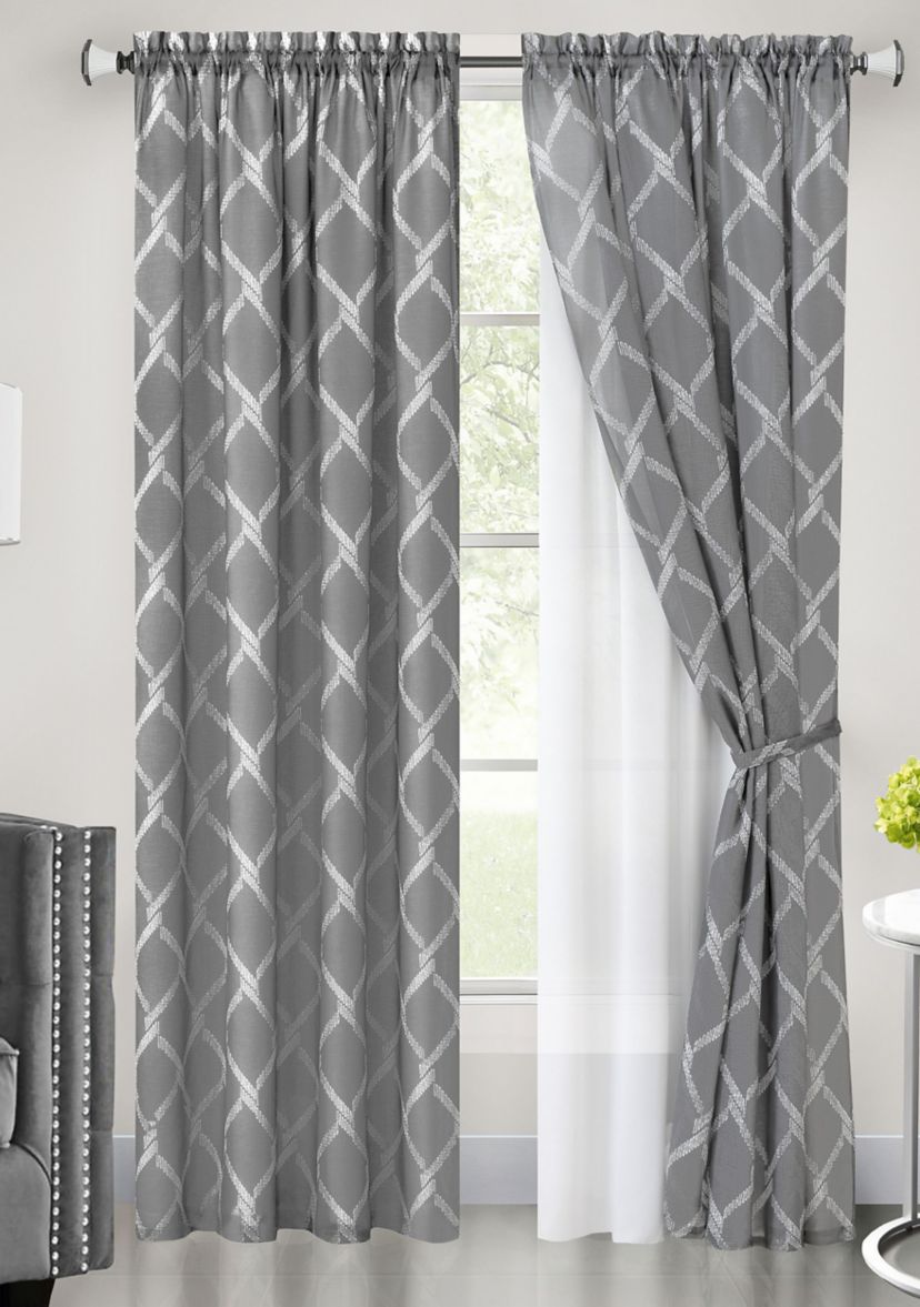 Bombay Double Layered Rod Pocket Window Curtain Panel