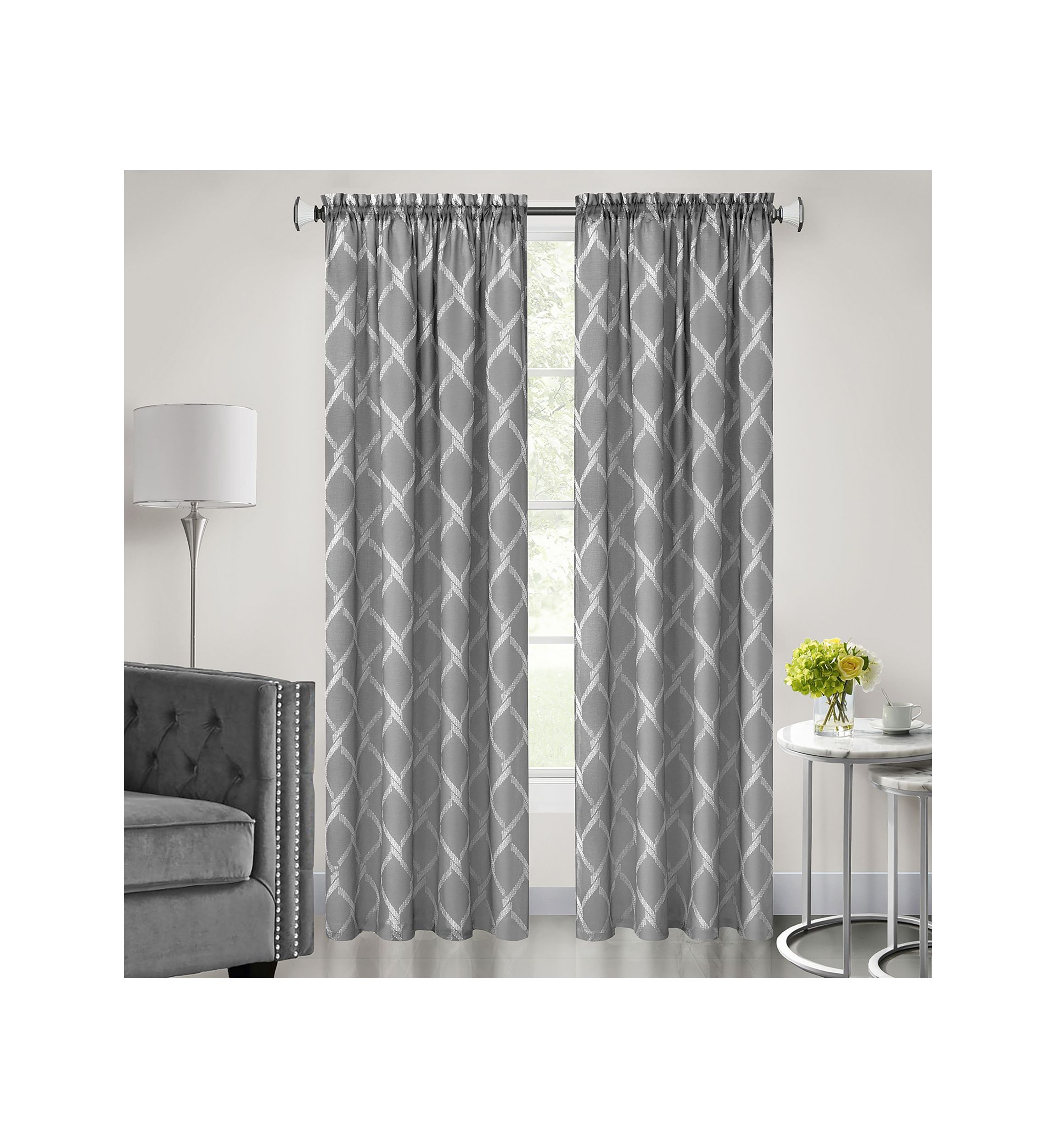 Bombay Double Layered Rod Pocket Window Curtain Panel