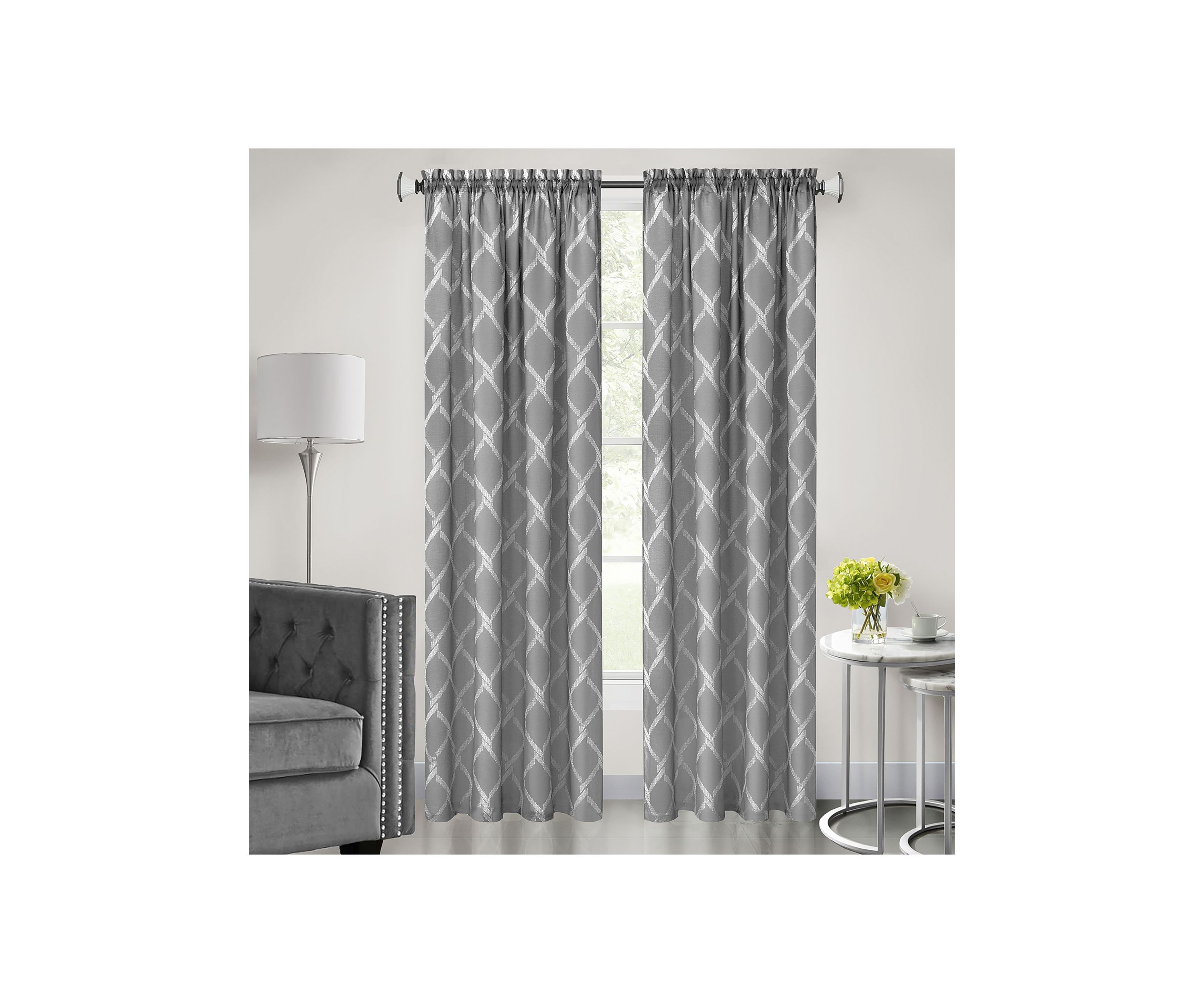 Bombay Double Layered Rod Pocket Window Curtain Panel