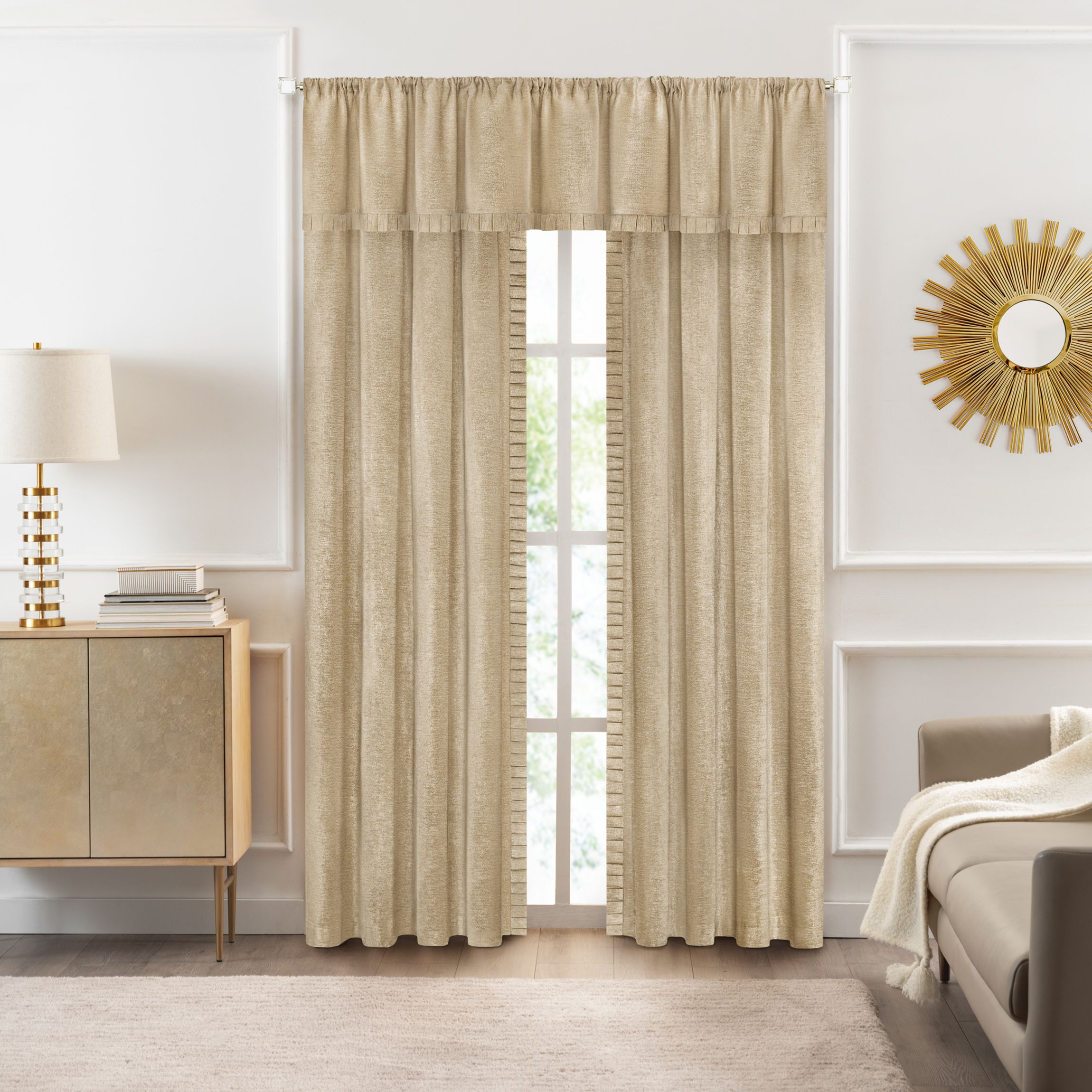 Bordeaux Rod Pocket 52"W Window Curtain Panel