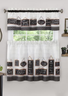 Modern Farmhouse Tier and Valance Window Curtain Set