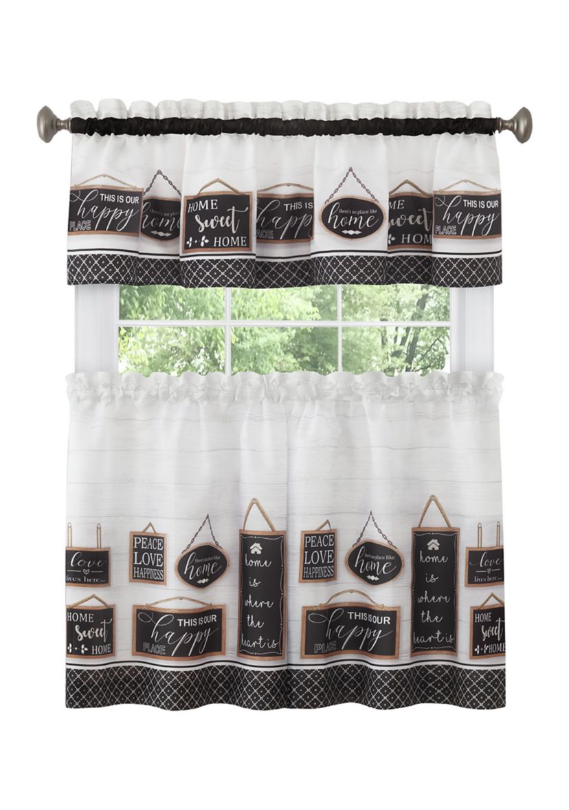 Modern Farmhouse Tier and Valance Window Curtain Set