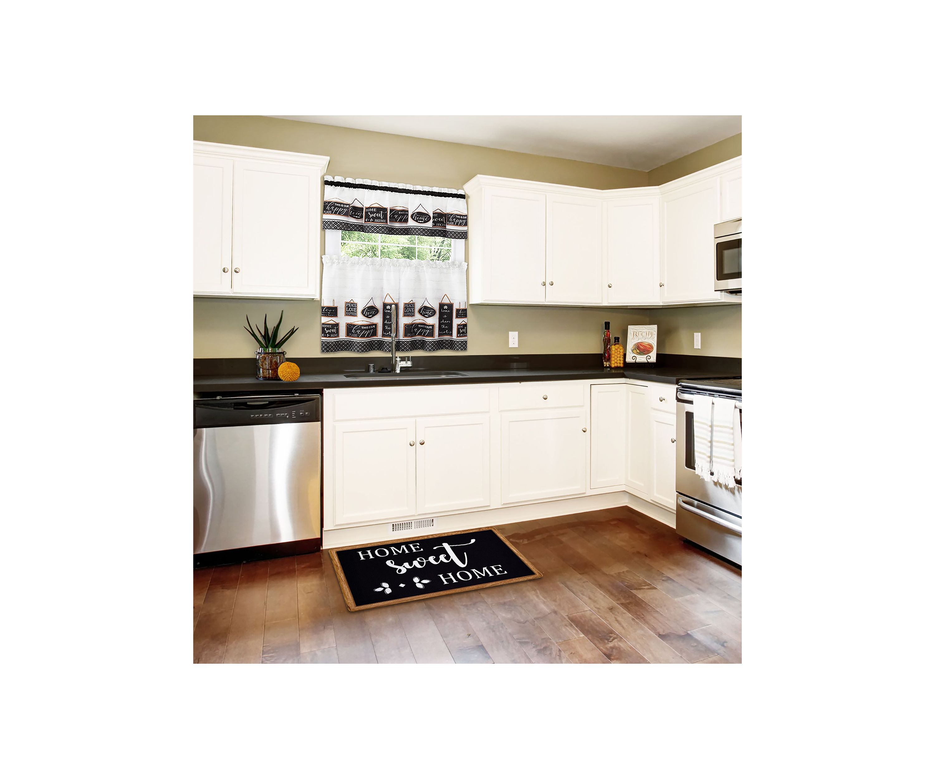 Modern Farmhouse Tier and Valance Window Curtain Set
