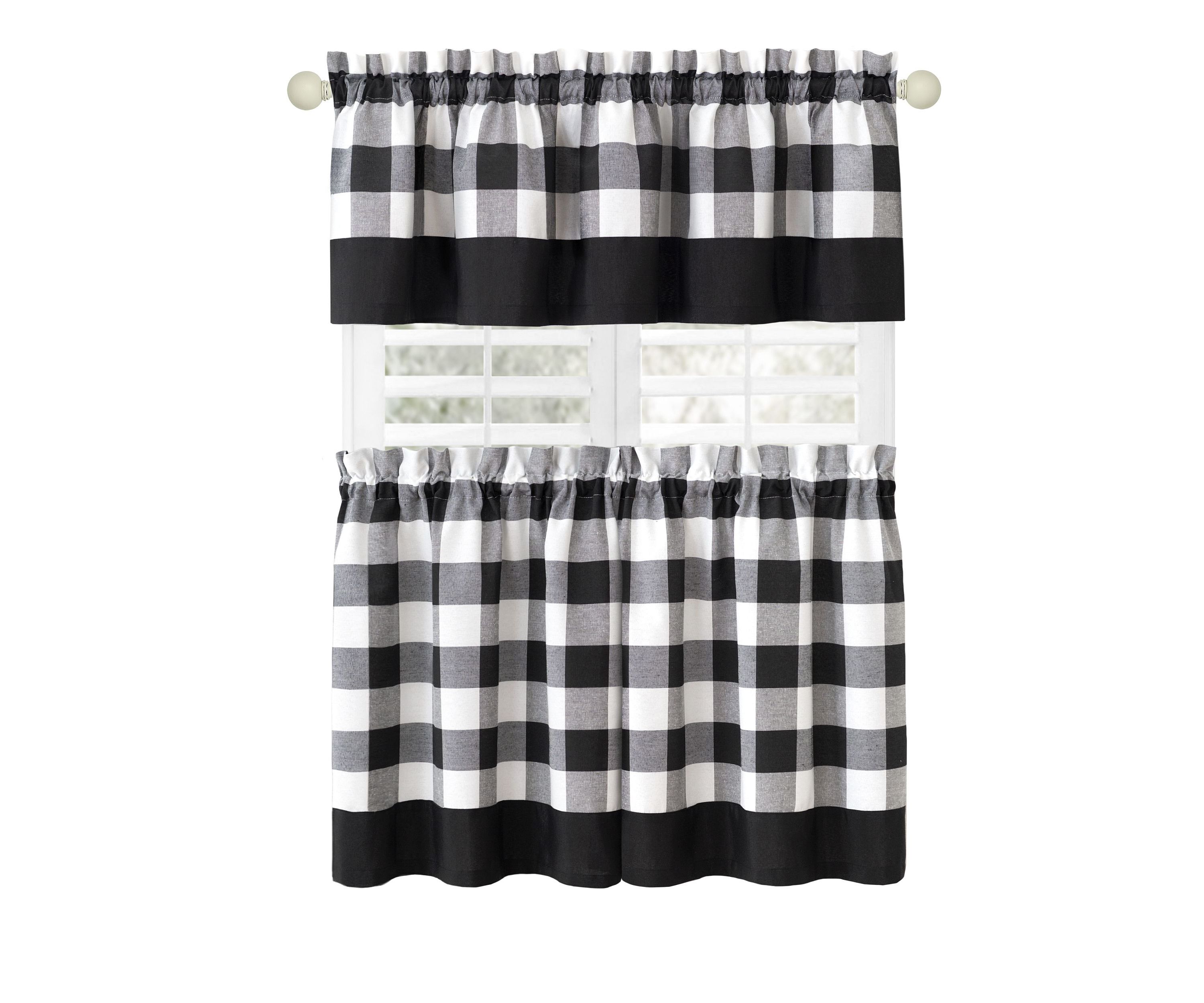 Hunter Window Curtain 57"W Tier Pair and Valance Set