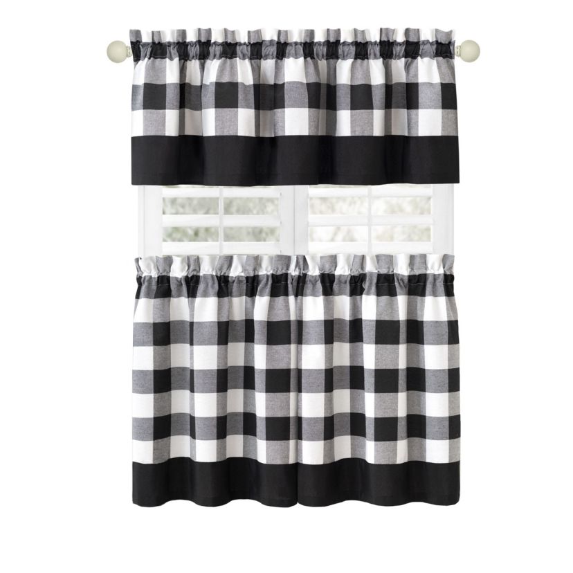 Hunter Window Curtain 57"W Tier Pair and Valance Set