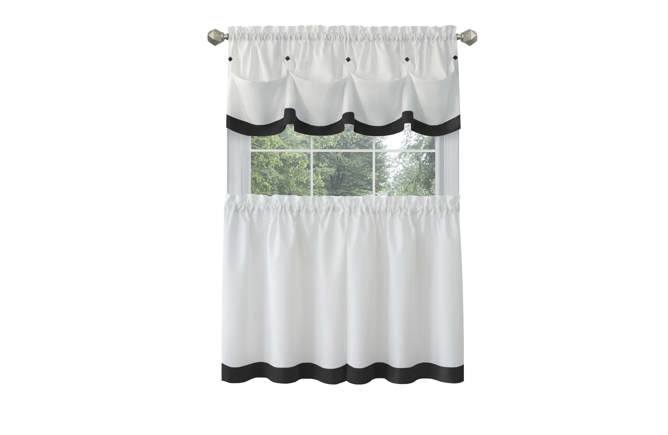Lana Window Curtain Tier Pair and Valance Set