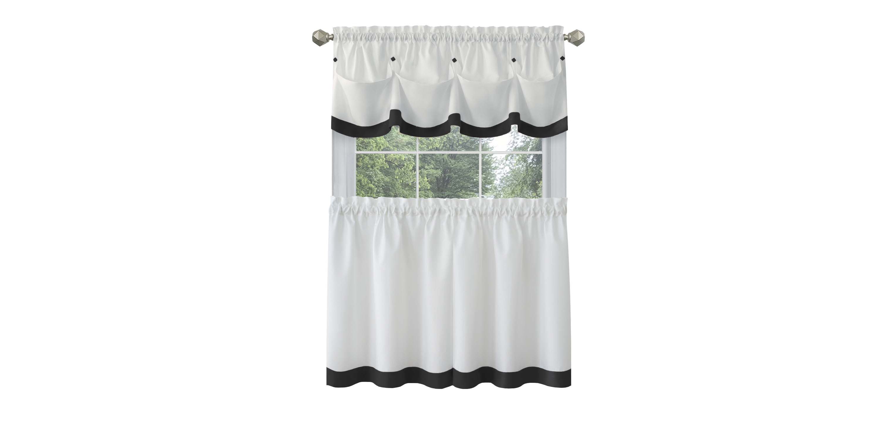 Lana Window Curtain Tier Pair and Valance Set