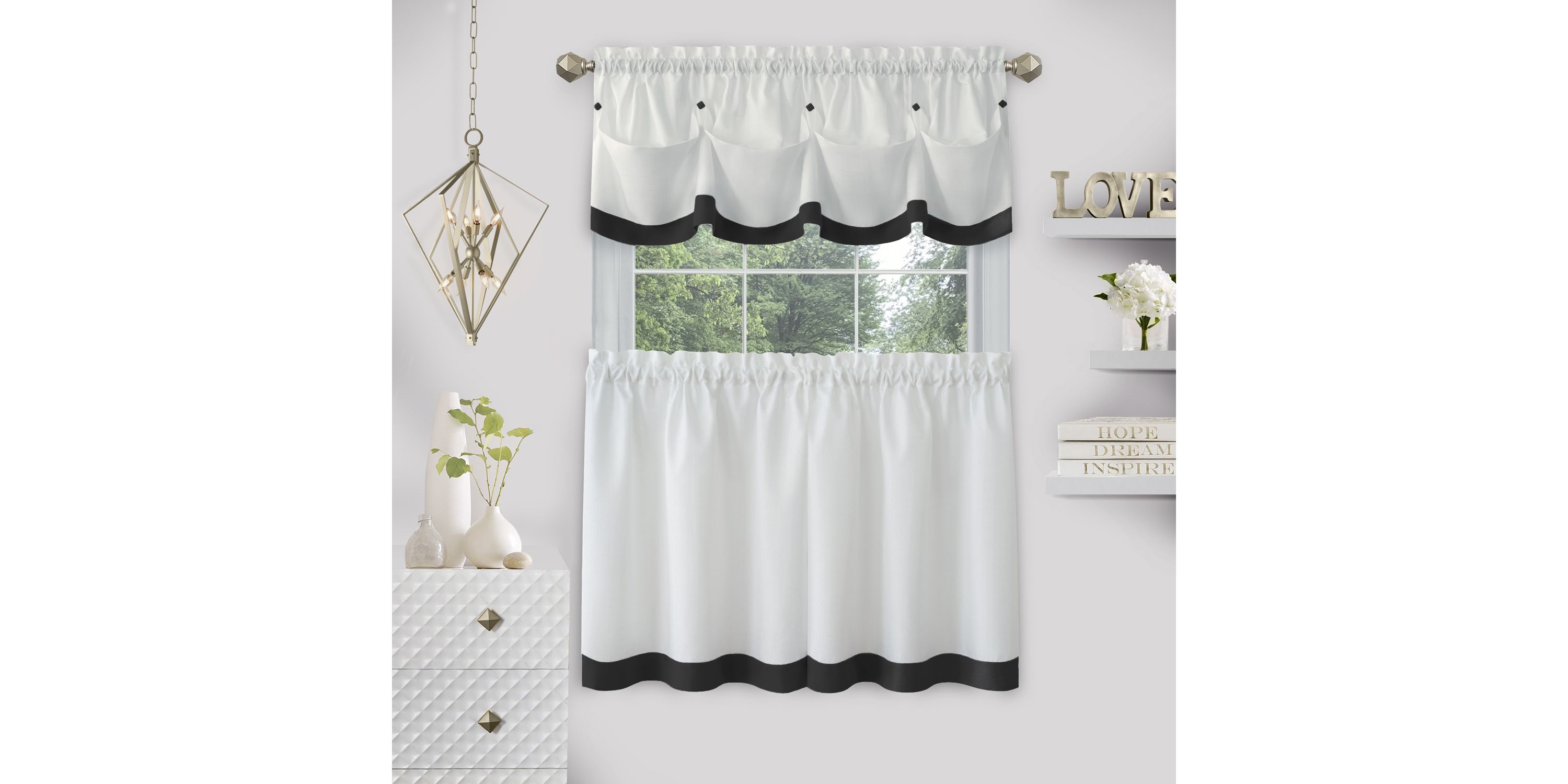 Lana Window Curtain Tier Pair and Valance Set