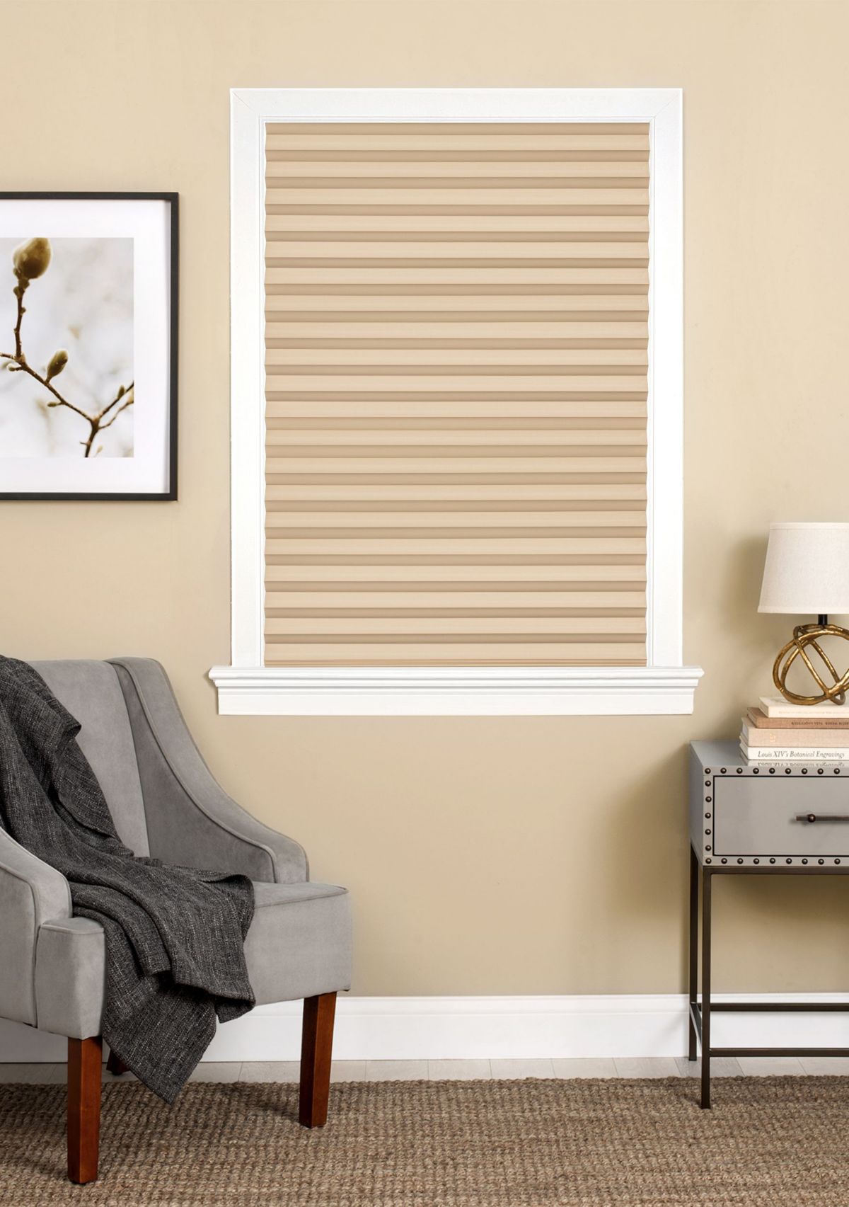 Cordless 1-2-3 Vinyl Room Darkening Pleated Window Shade