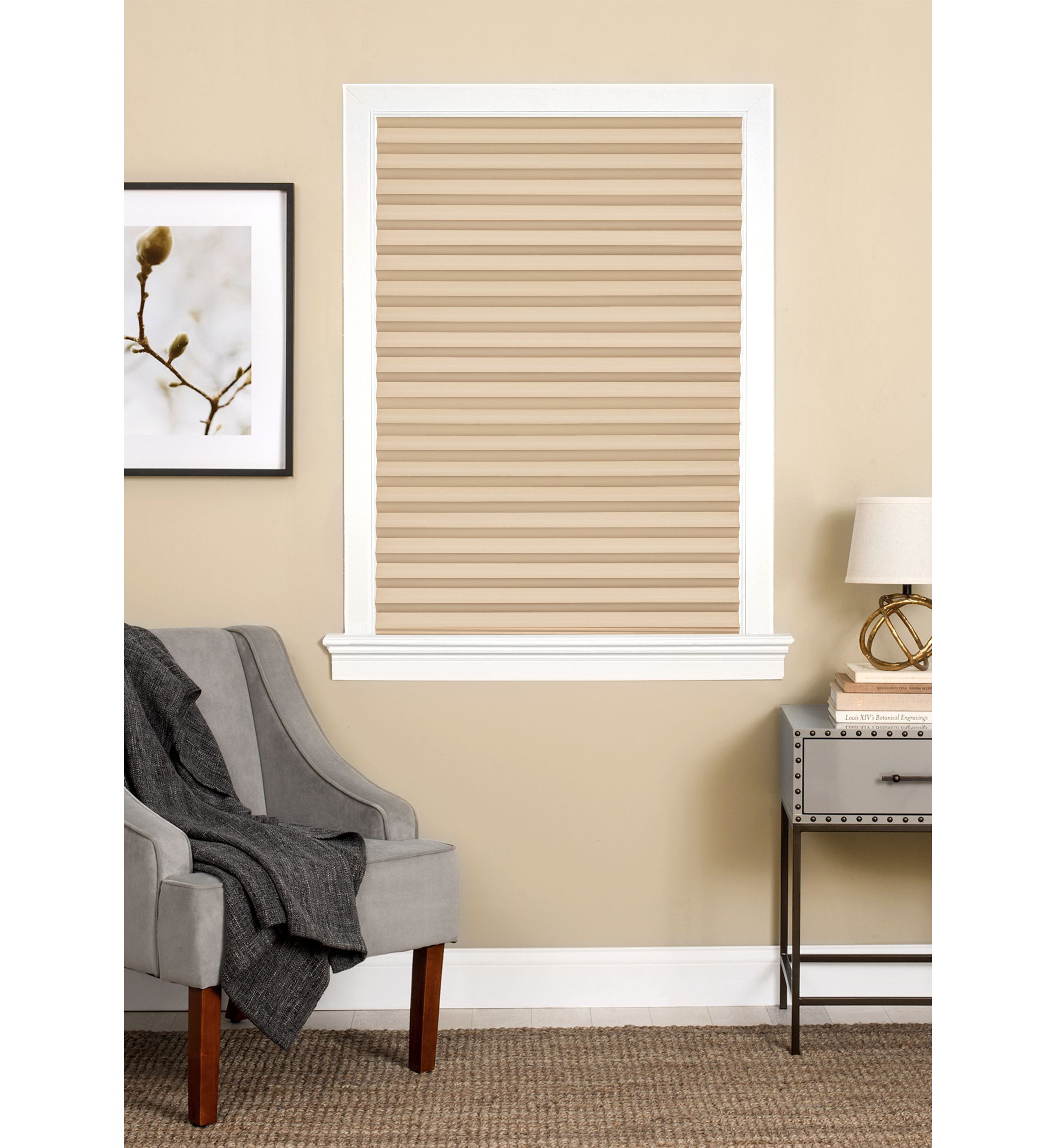Cordless 1-2-3 Vinyl Room Darkening Pleated Window Shade
