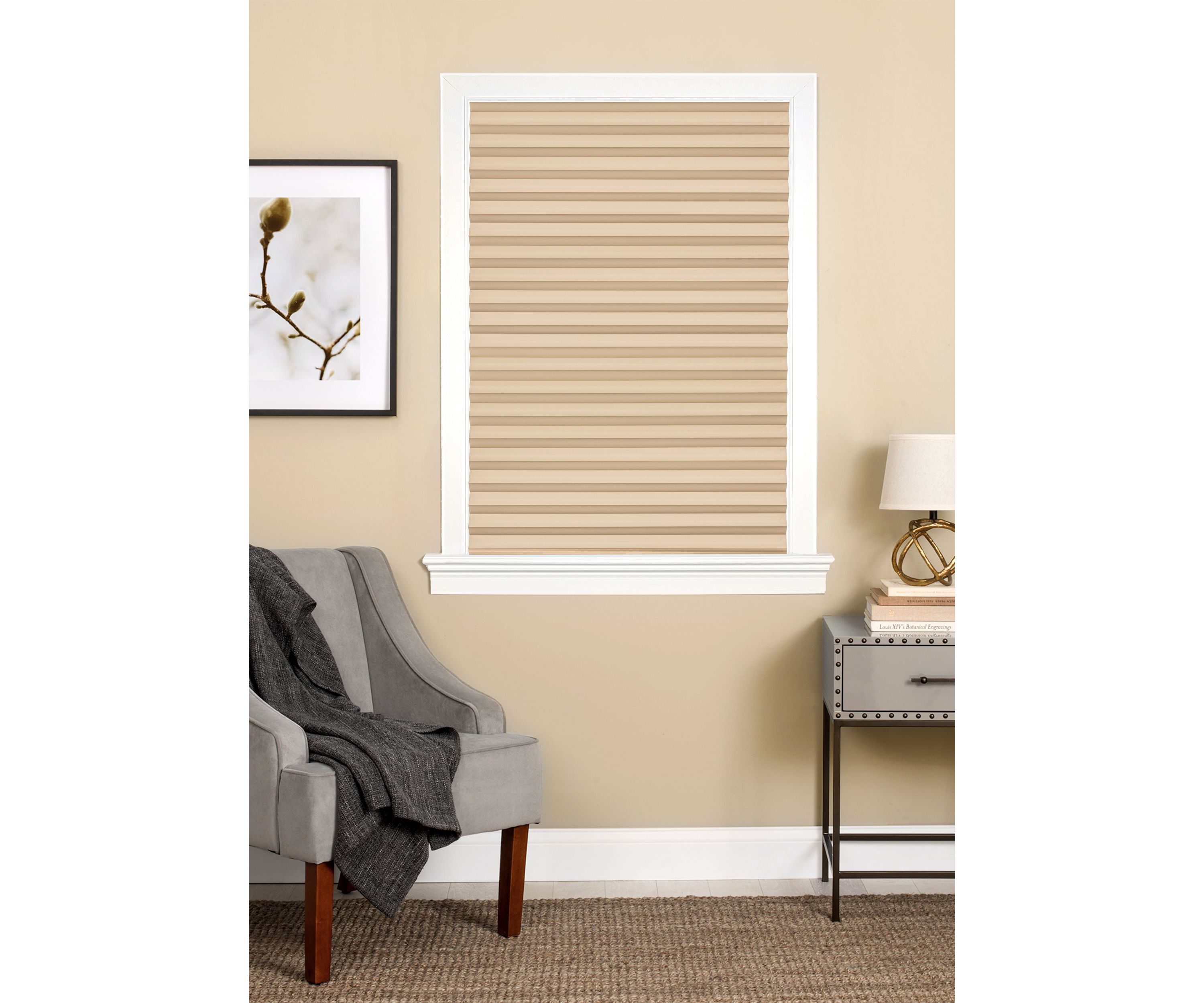 Cordless 1-2-3 Vinyl Room Darkening Pleated Window Shade