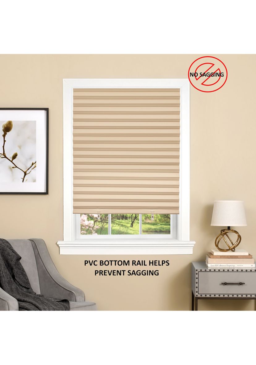 Cordless 1-2-3 Vinyl Room Darkening Pleated Window Shade