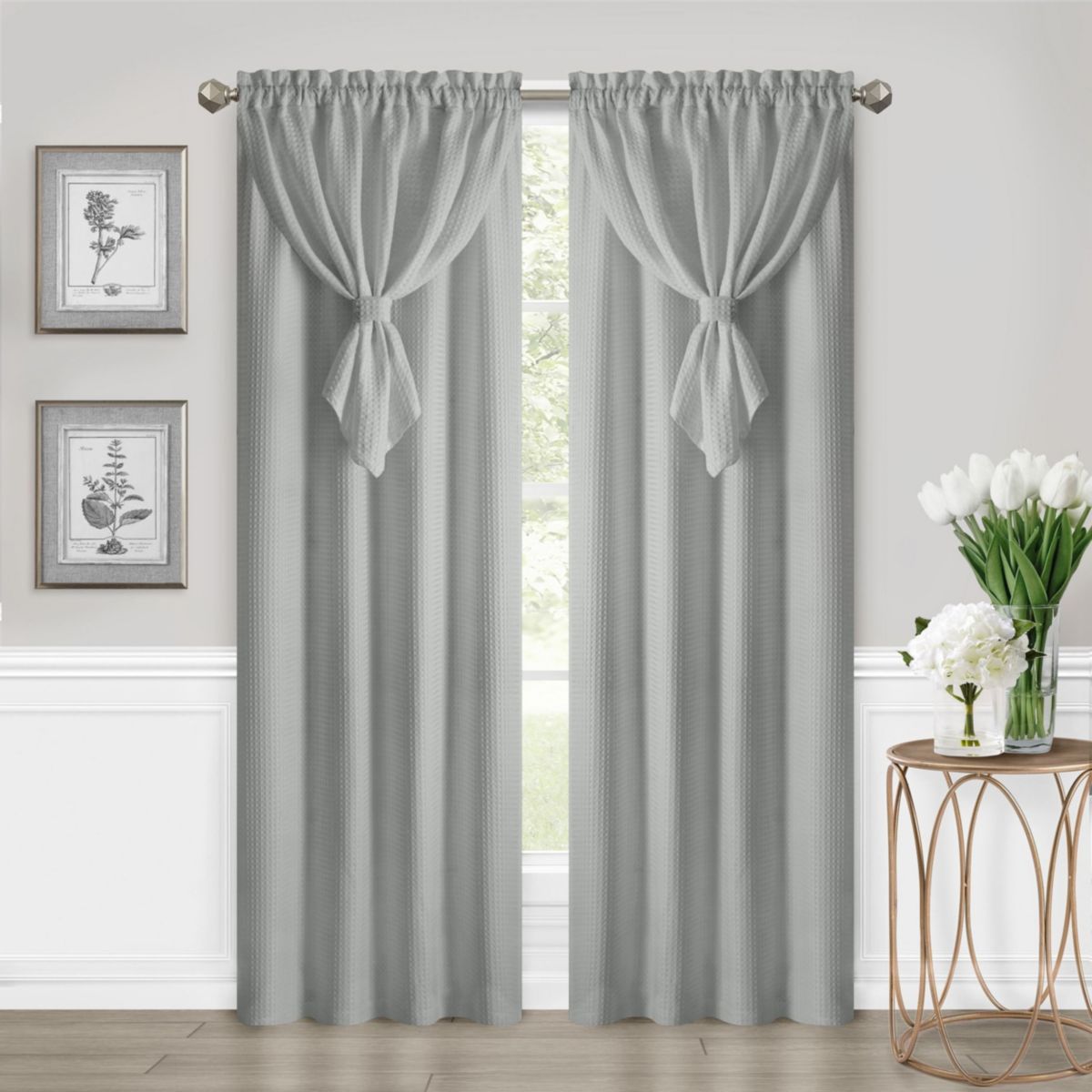 Allegra Curtain Panel and attached  Valance