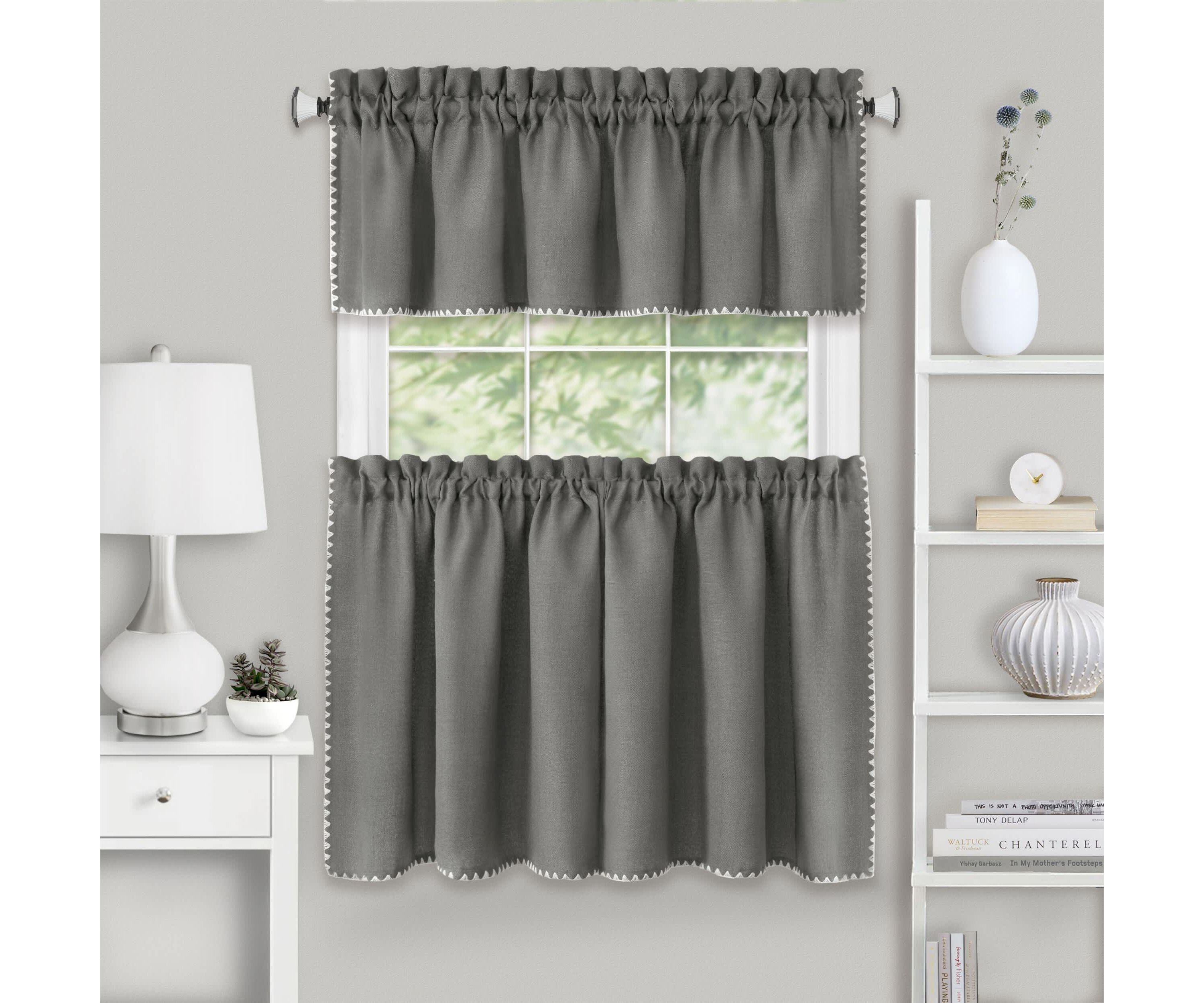 Kendal Tier and Valance Window Curtain Set