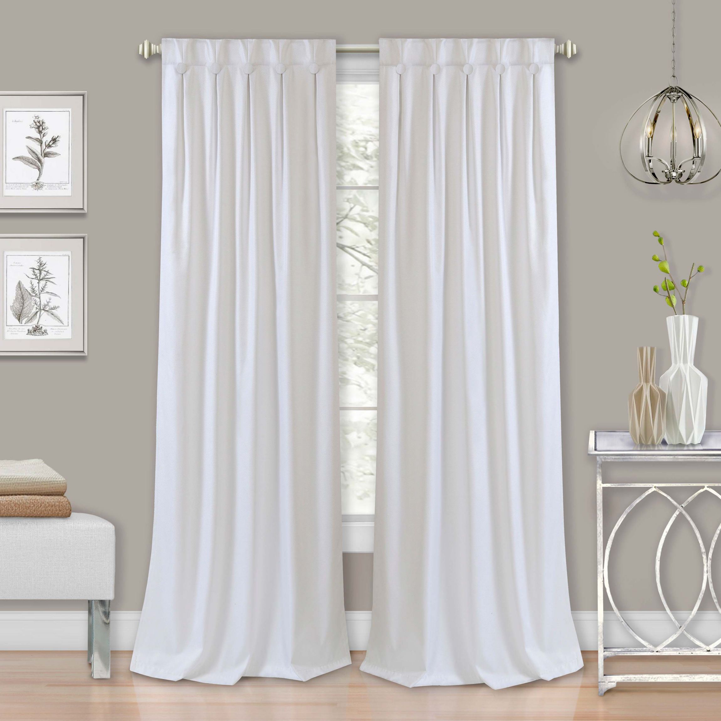 Grant Back Tab Button Pleated Blackout Panel  34x84