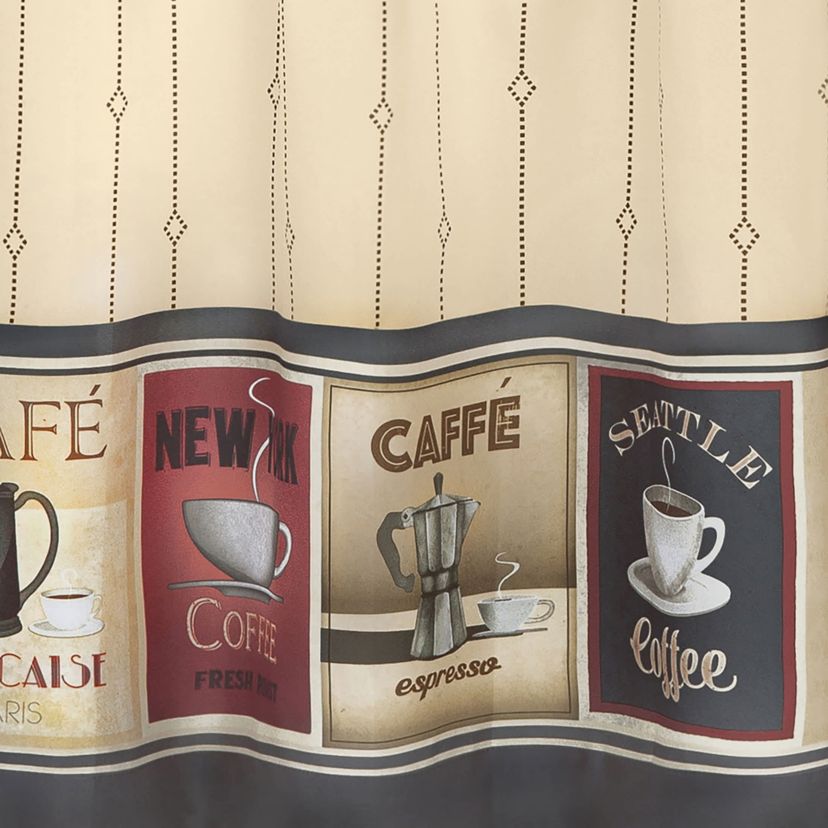 Cozy Café Printed Tier & Valance Set