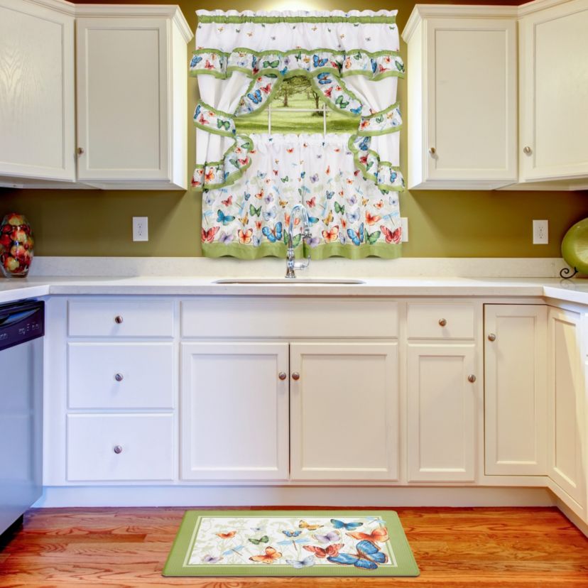 Butterflies Printed Cottage Window Curtain Set