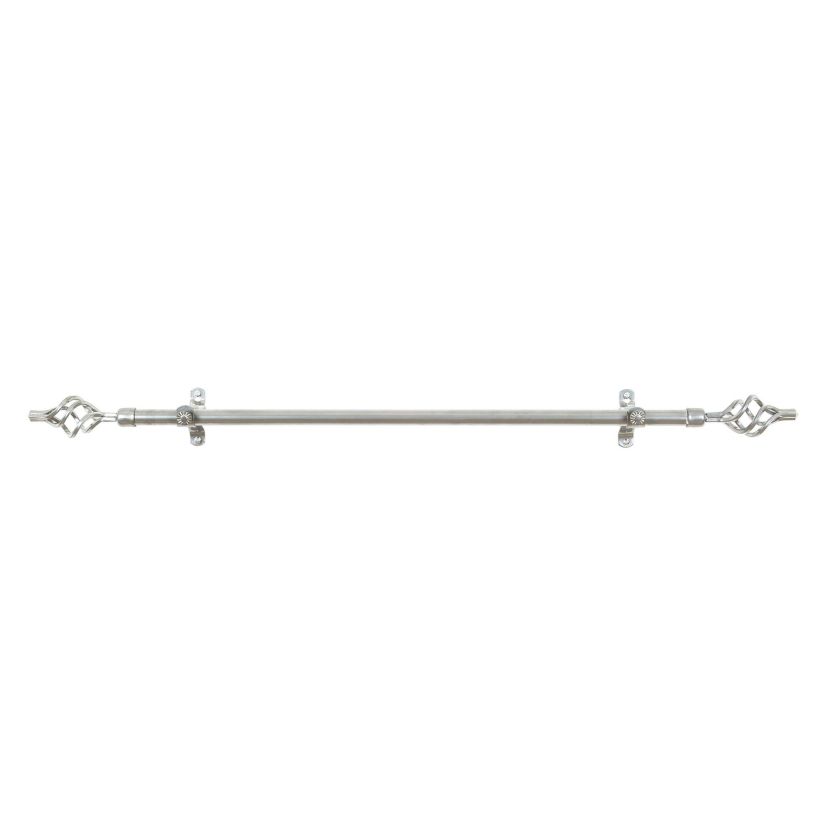 Metallo Decorative Rod & Finial Lexus Silver