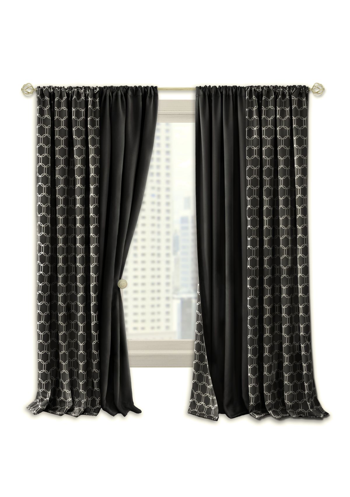 Prelude Reversible Blackout Rod Pocket Curtain Panel