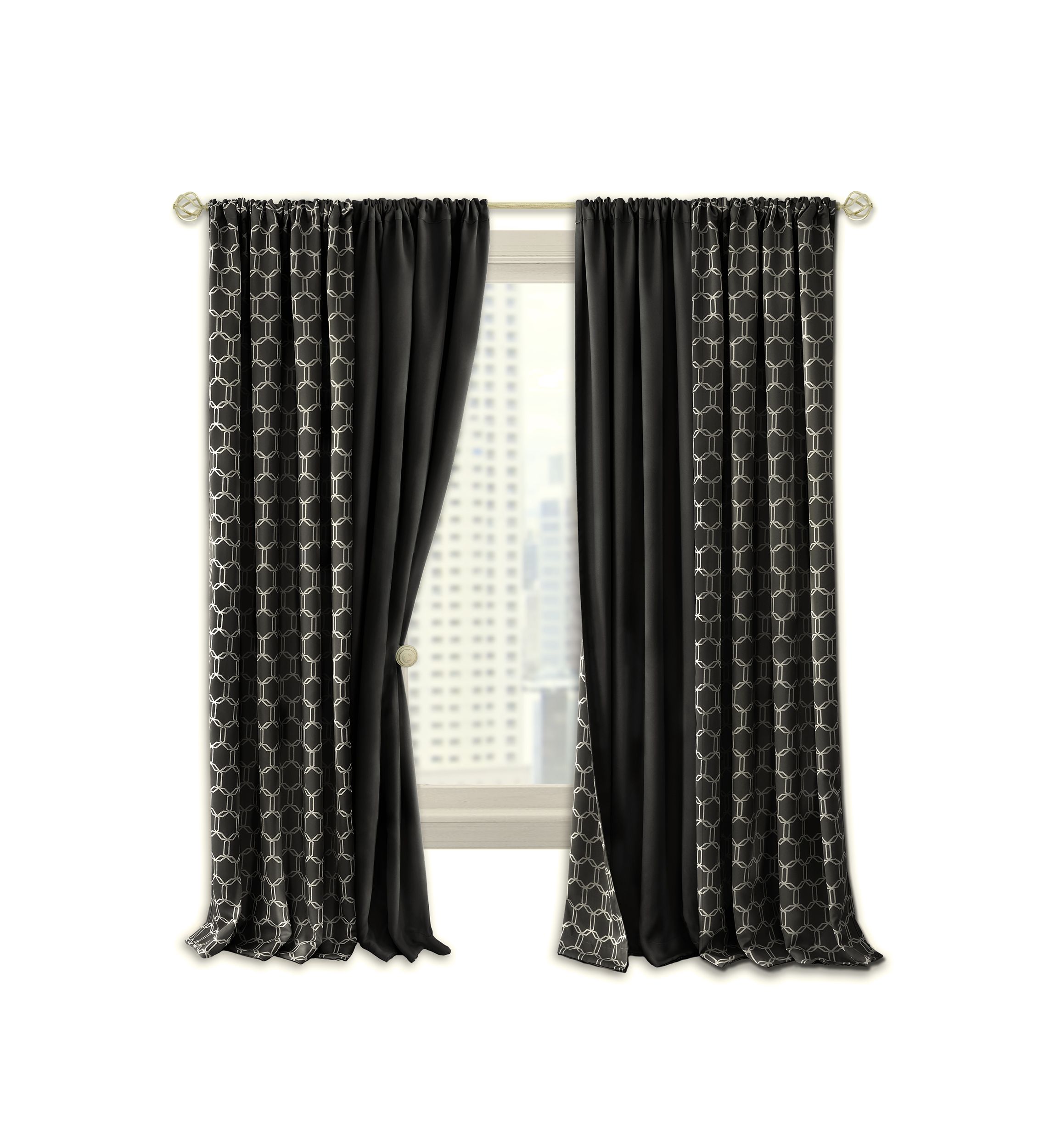 Prelude Reversible Blackout Rod Pocket Curtain Panel