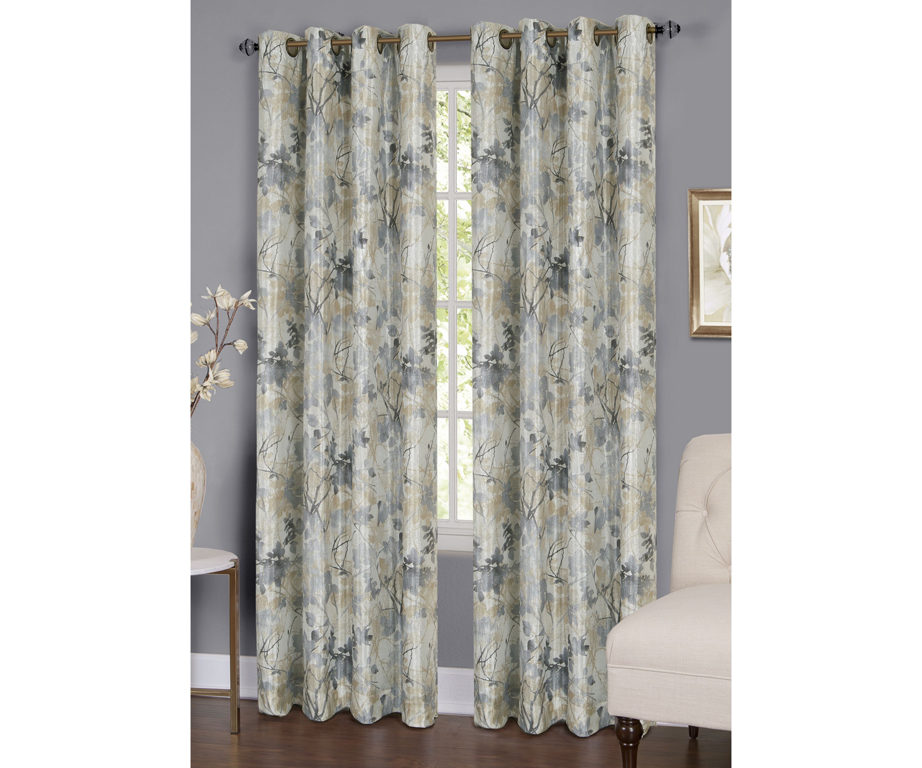 Tranquil - Lined Grommet Window Curtain Panel