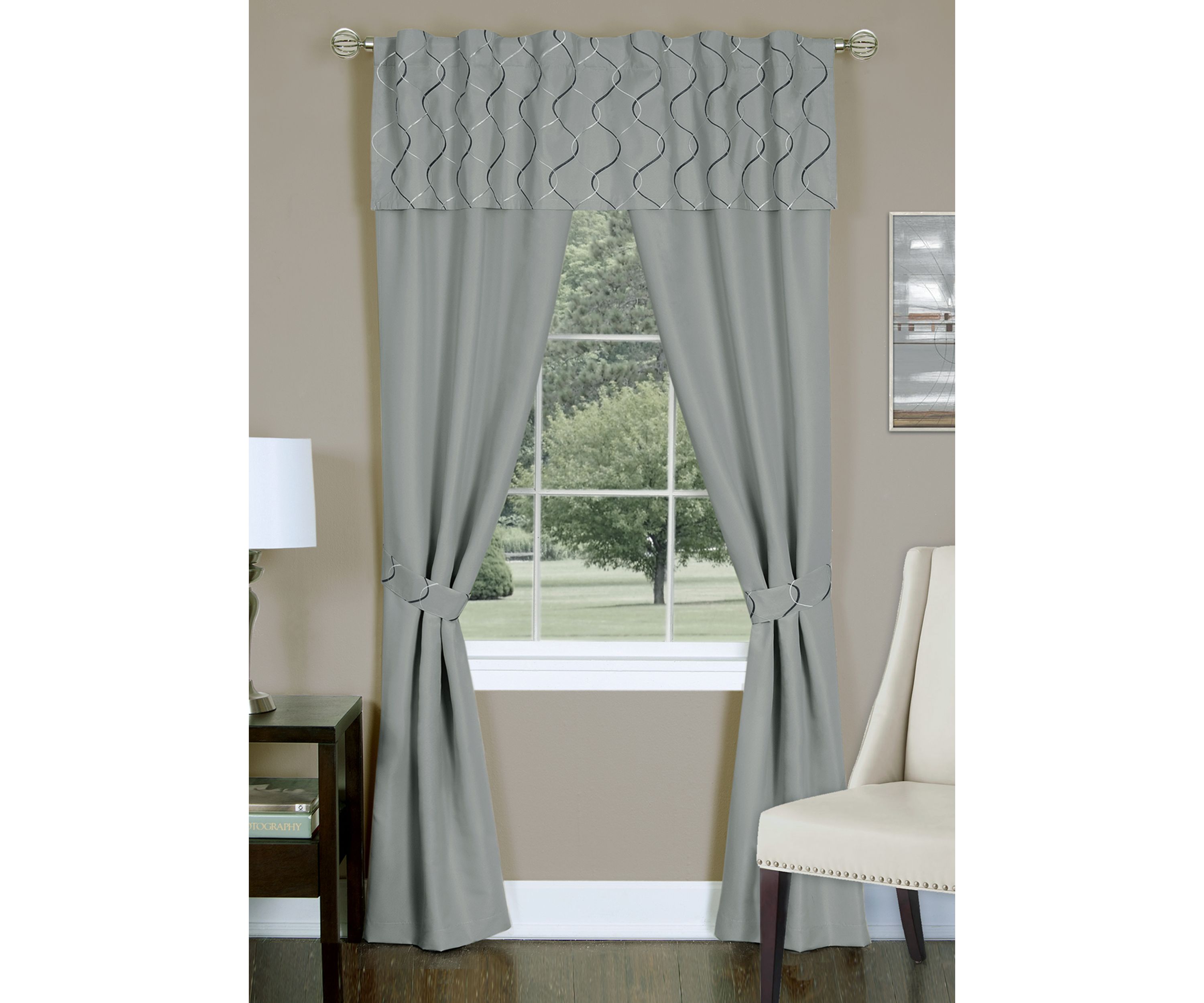 Image showcasing Achim Trellis 5 Piece Window Curtain Set | Belk