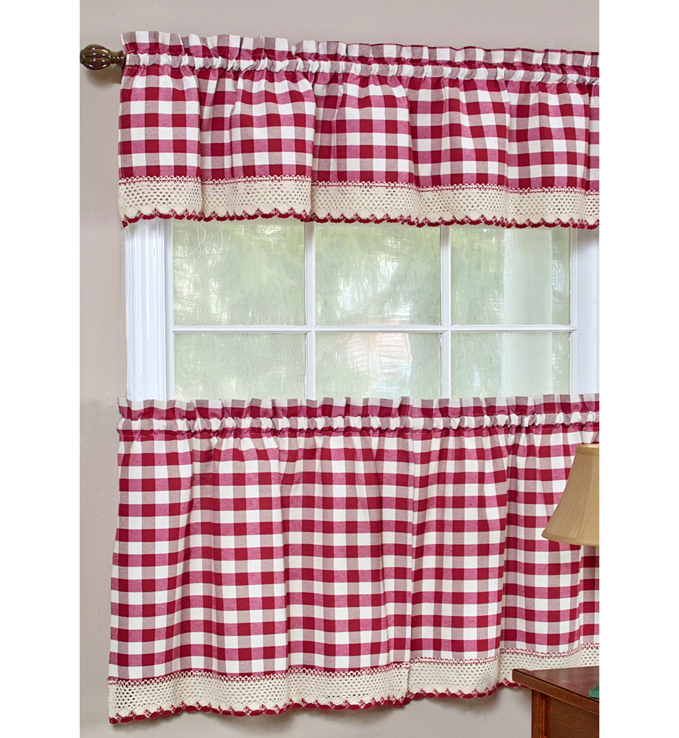 Buffalo Check Window Curtain Tier Pair