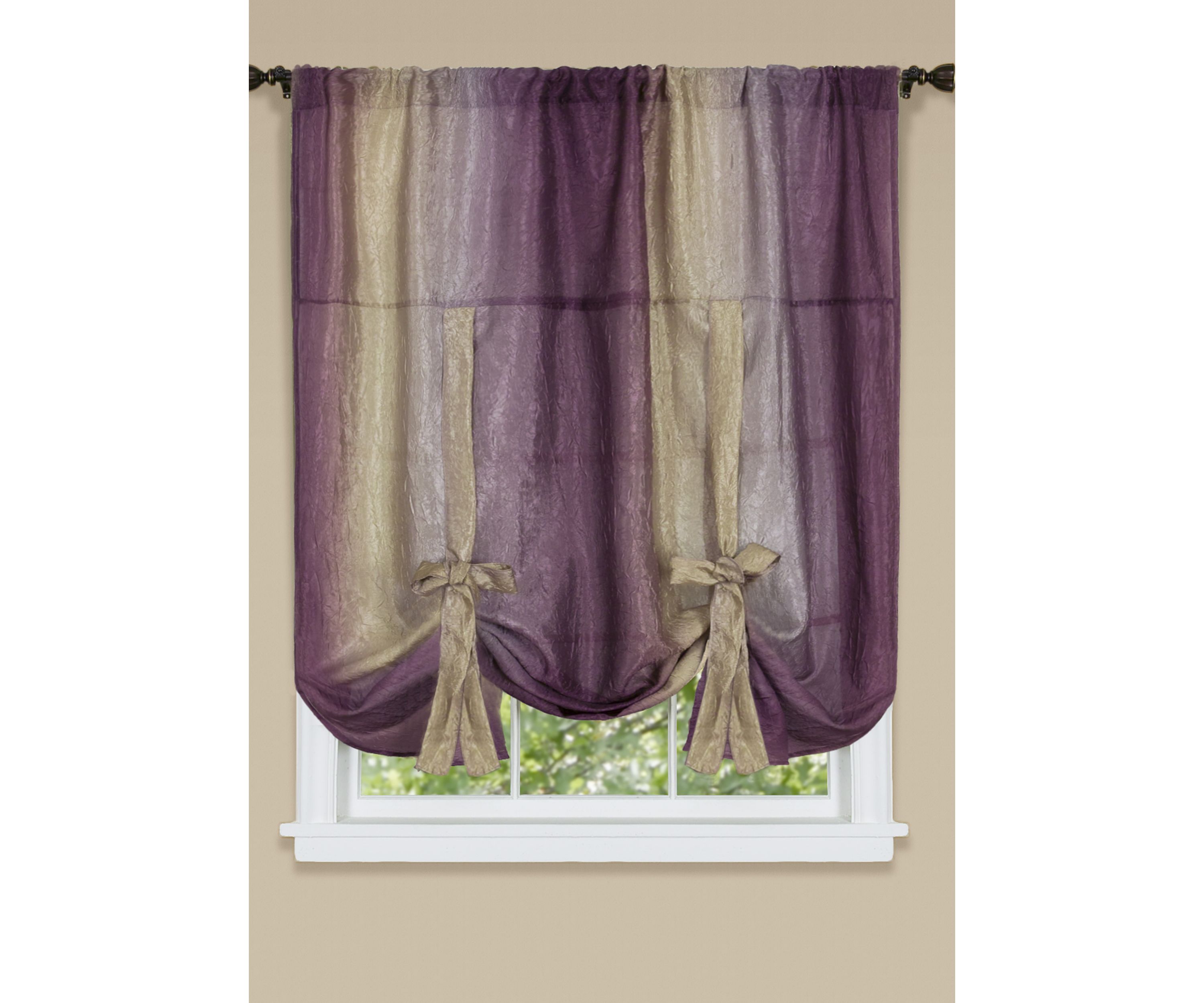 Ombre Window Curtain Tie Up Shade