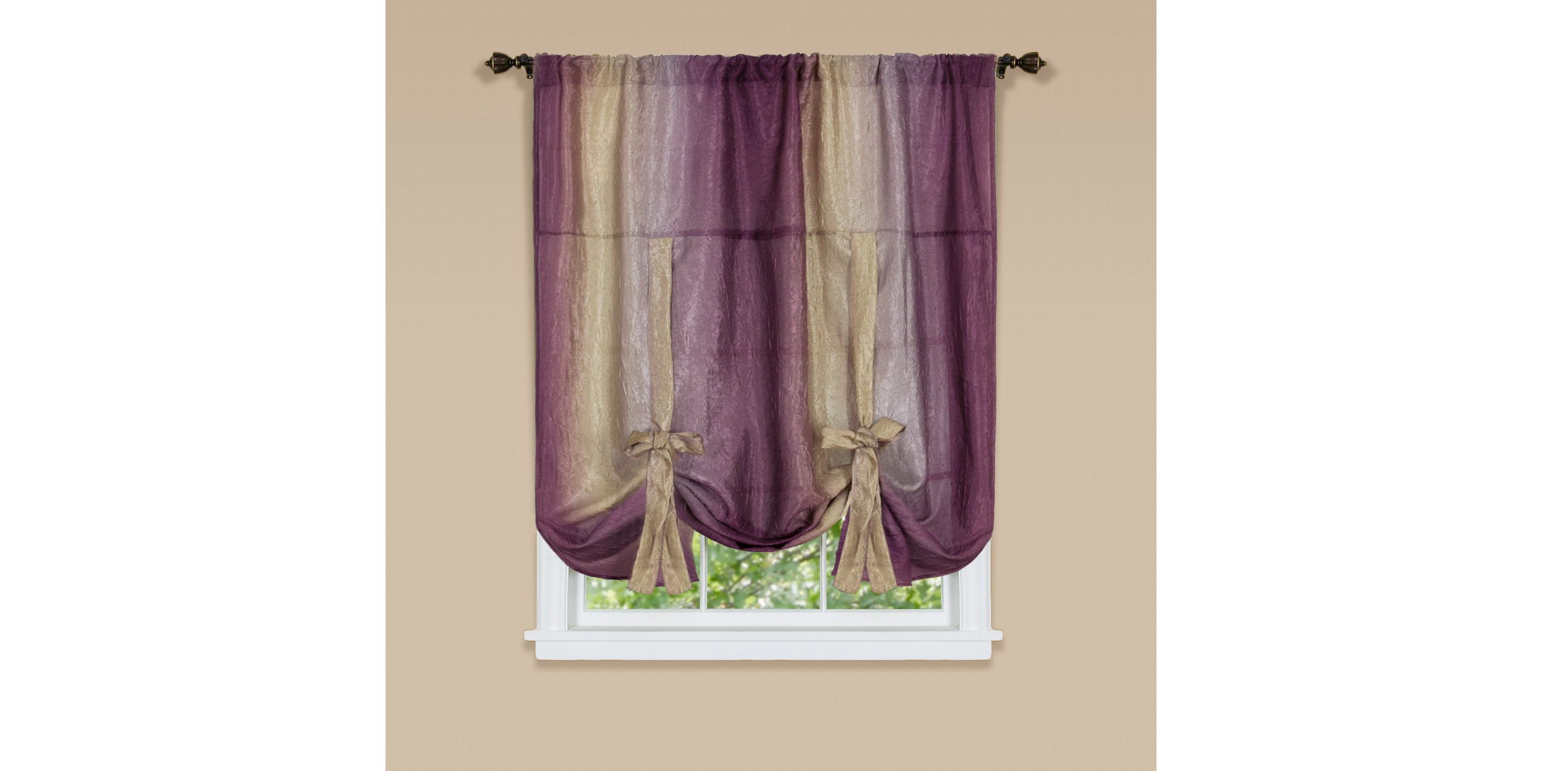 Ombre Window Curtain Tie Up Shade