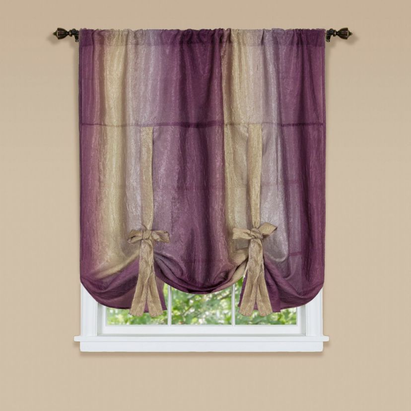 Ombre Window Curtain Tie Up Shade