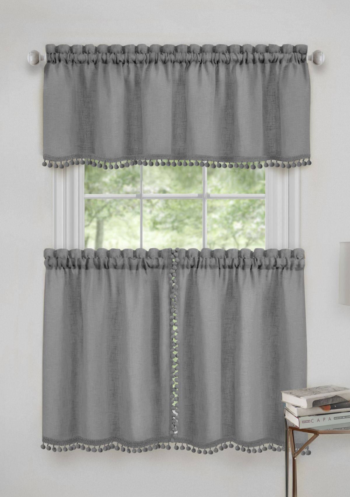 Achim Wallace Window Kitchen Curtain Tier Pair and Valance Set | Belk