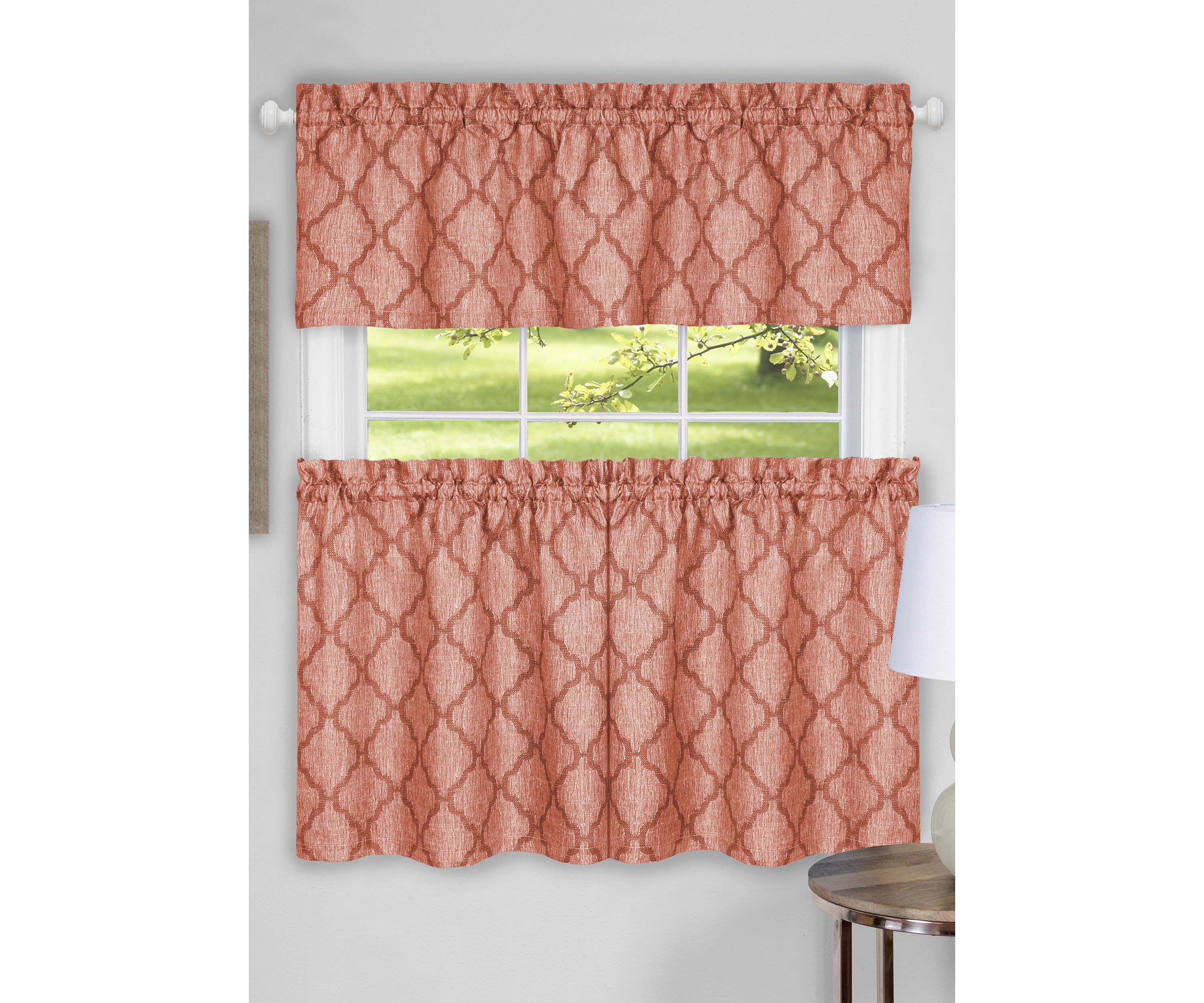 Colby Window Curtain Tier Pair and Valance Set