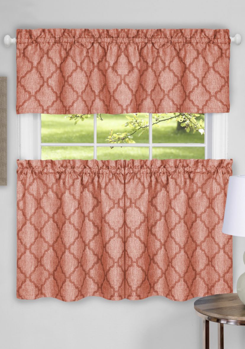 Colby Window Curtain Tier Pair and Valance Set