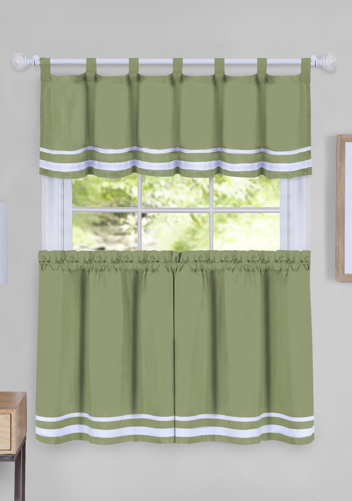 Dakota Window Curtain Tier Pair and Valance Set