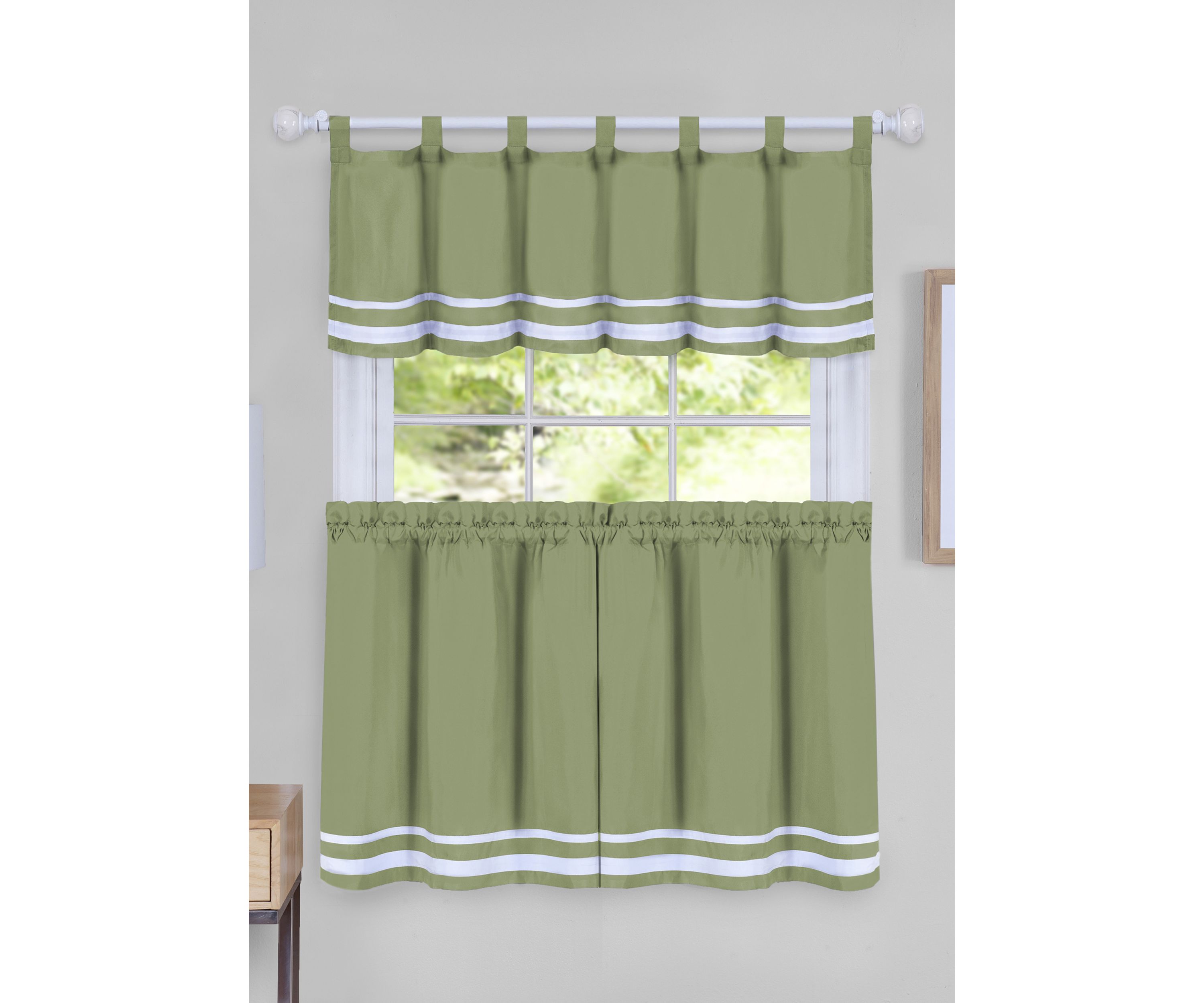 Dakota Window Curtain Tier Pair and Valance Set