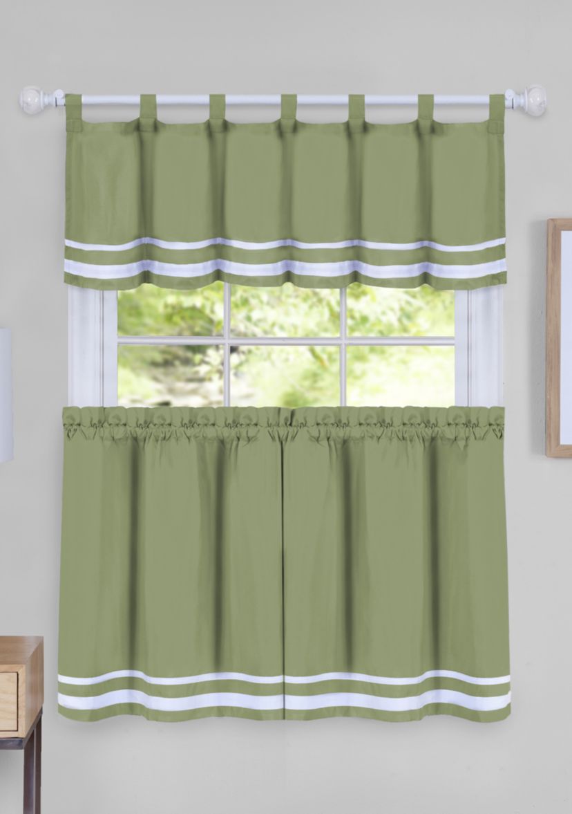 Dakota Window Curtain Tier Pair and Valance Set
