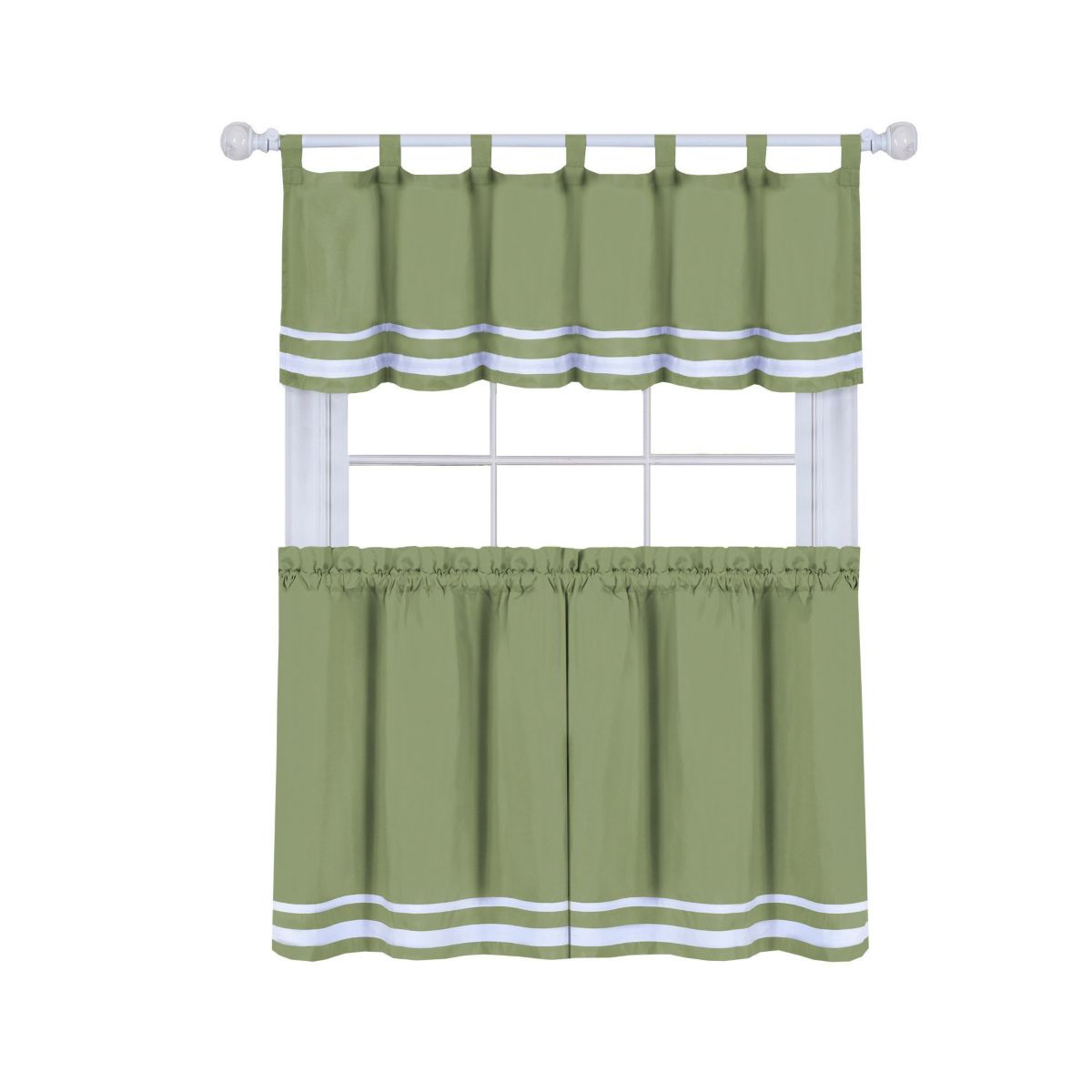 Dakota Window Curtain Tier Pair and Valance Set