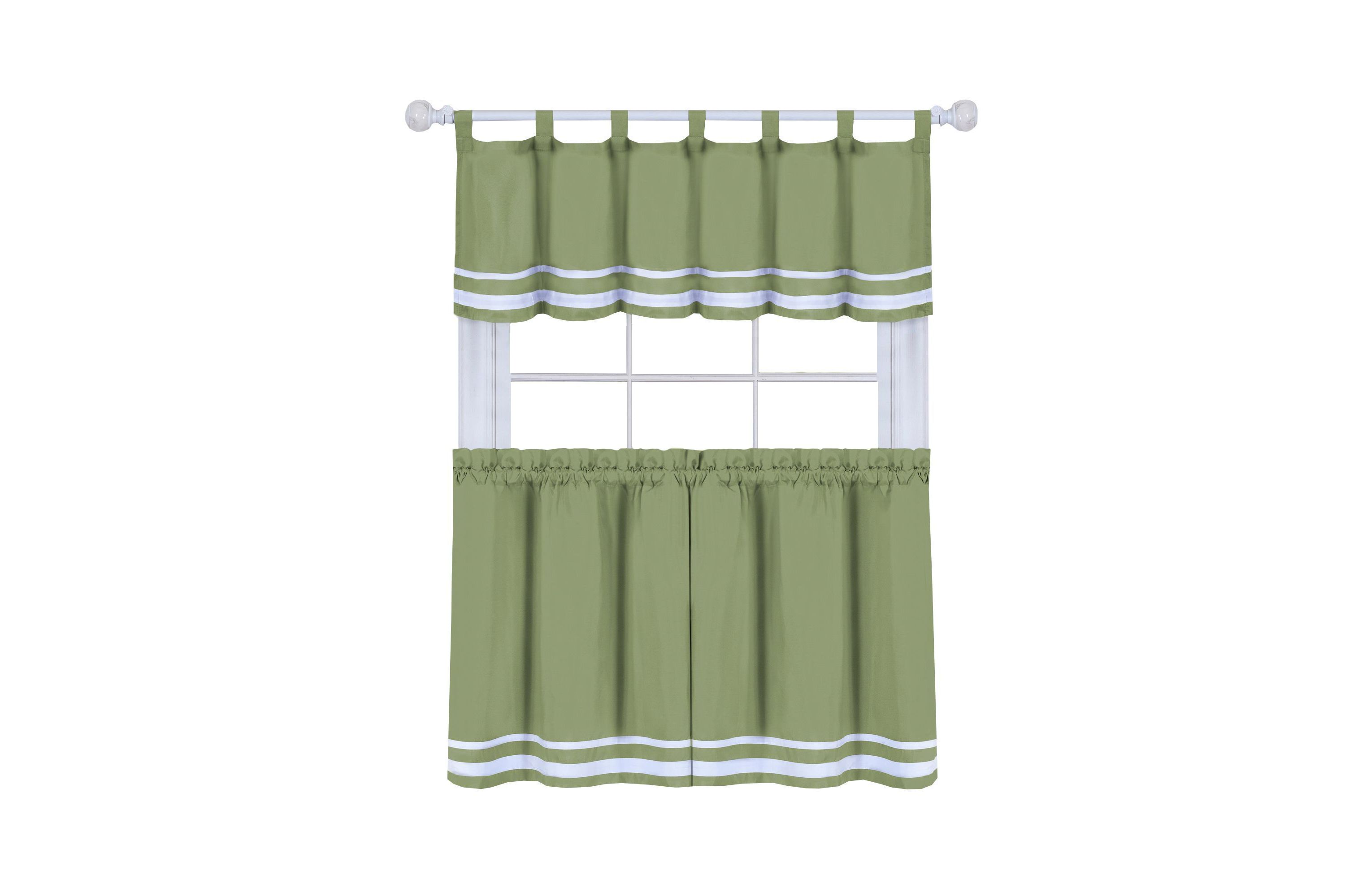 Dakota Window Curtain Tier Pair and Valance Set