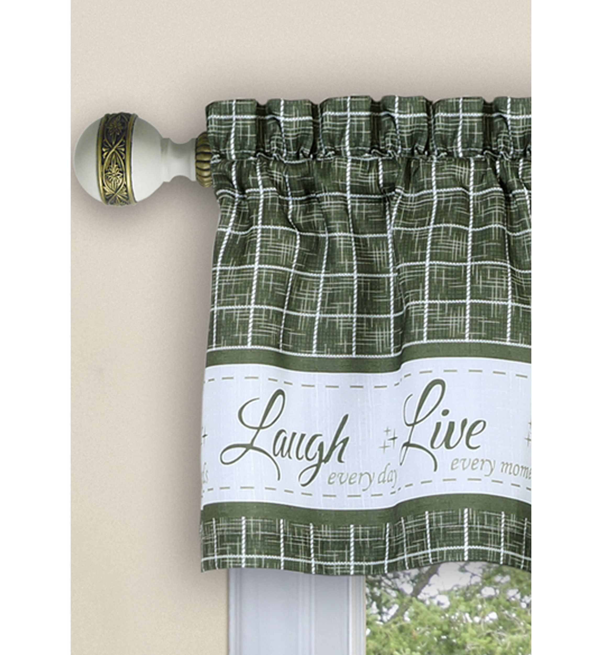 Live, Love, Laugh Window Curtain Tier Pair and Valance
