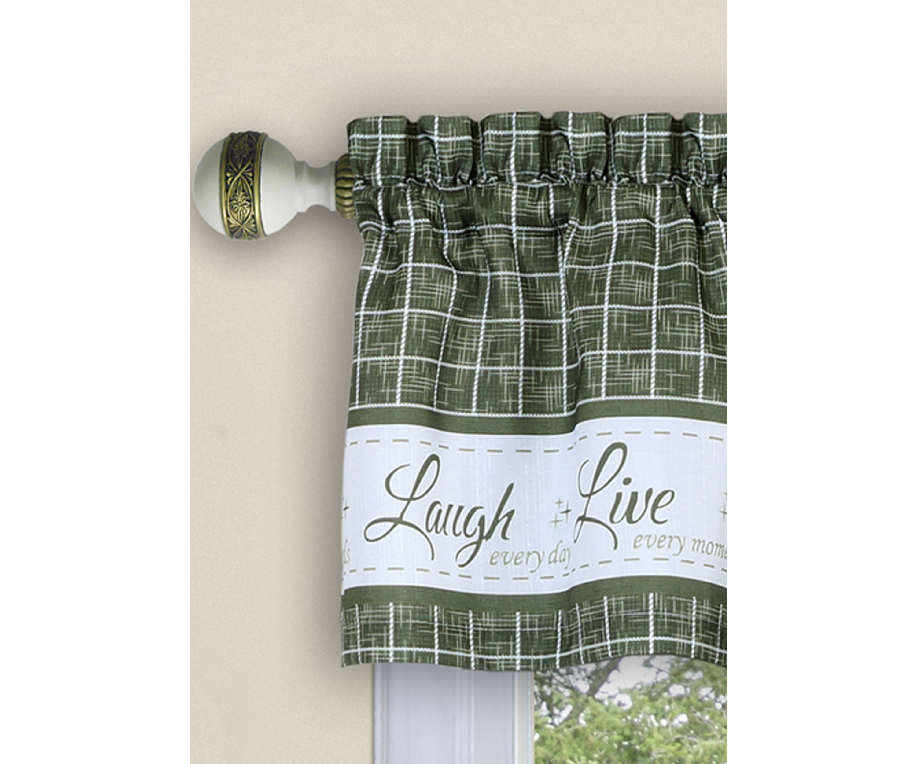 Live, Love, Laugh Window Curtain Tier Pair and Valance