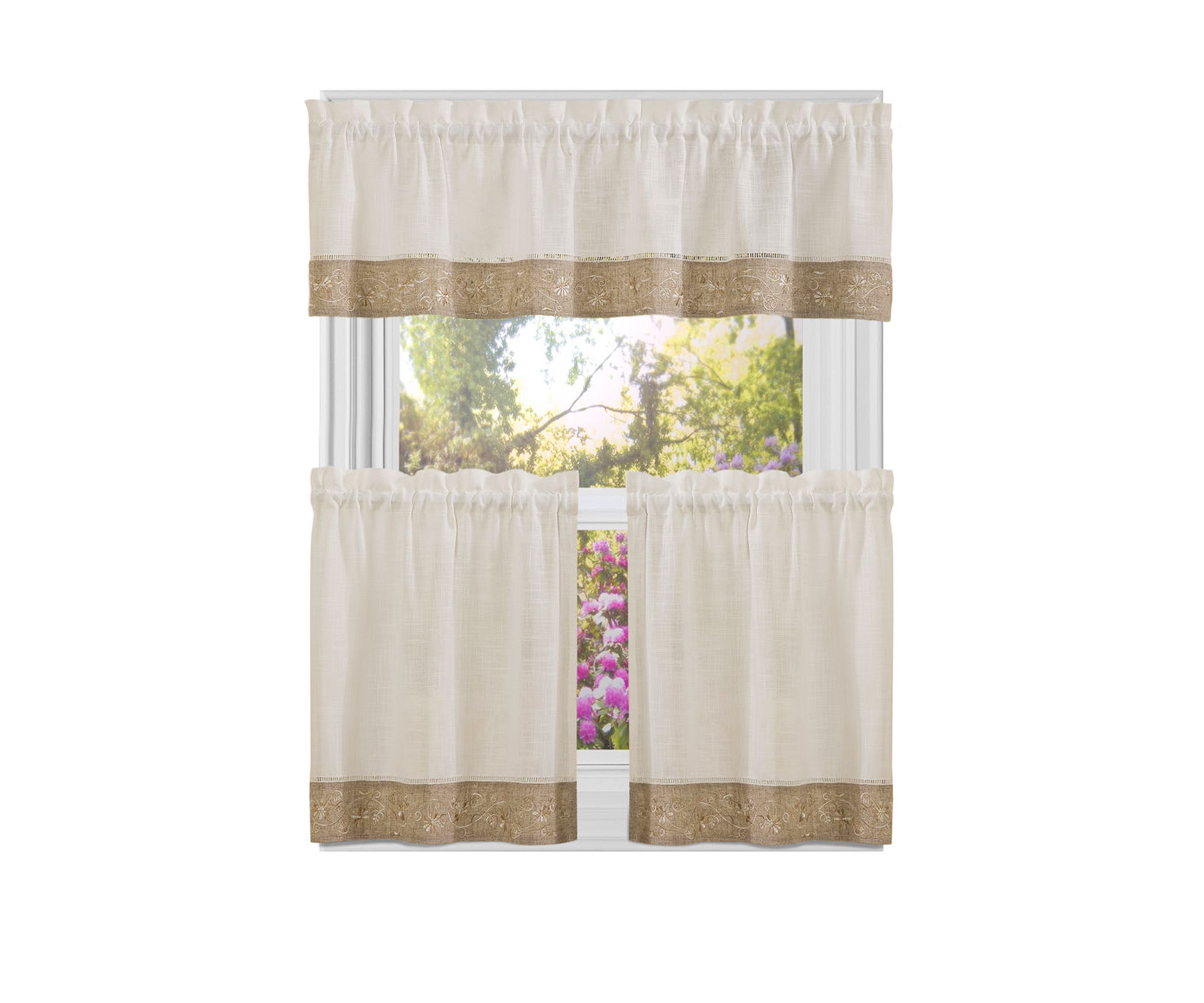 Oakwood 58" x 24" Window Curtain Tier Pair