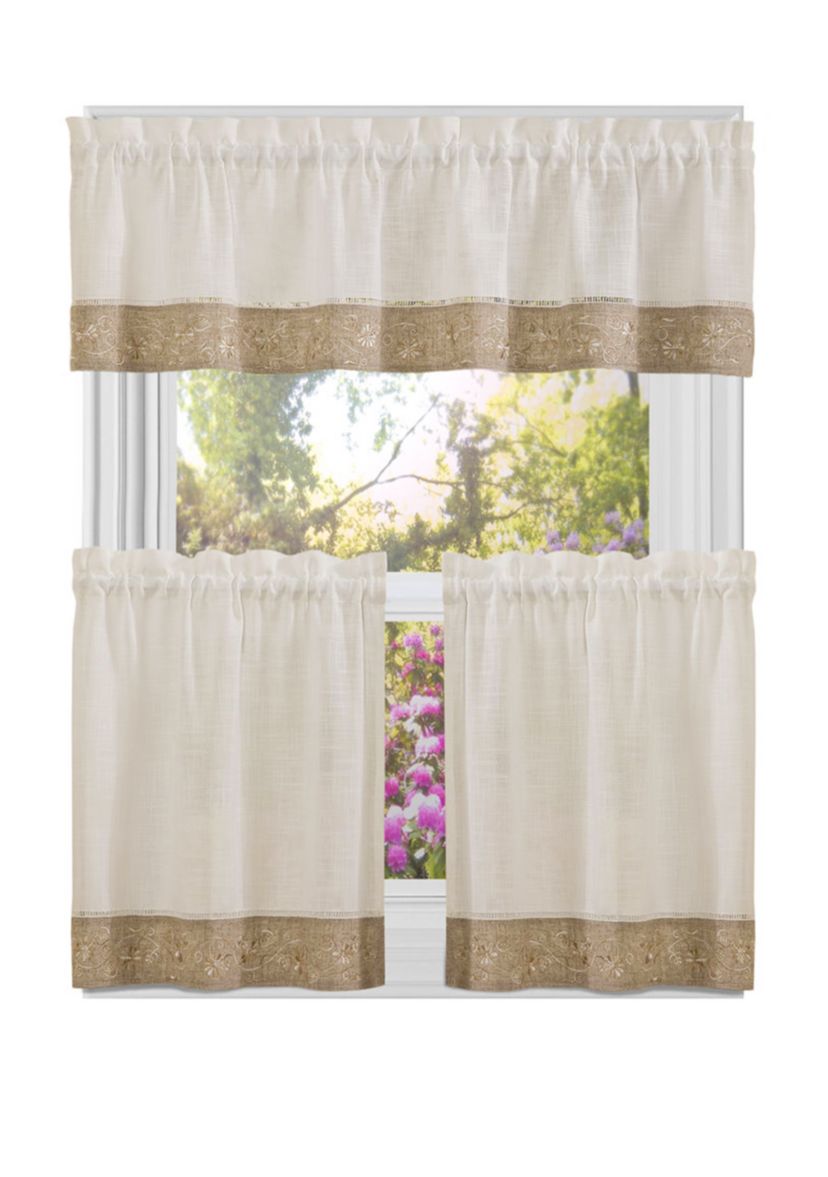 Oakwood 58" x 24" Window Curtain Tier Pair