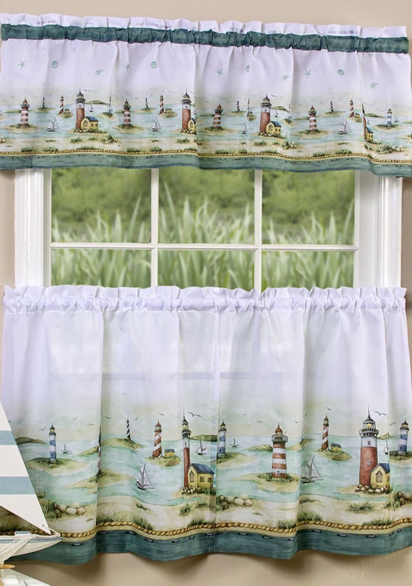 Hamptons Tier and Valance Window Curtain Set