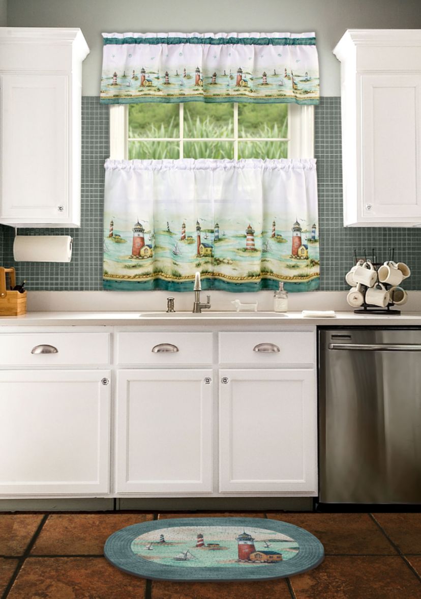Hamptons Tier and Valance Window Curtain Set
