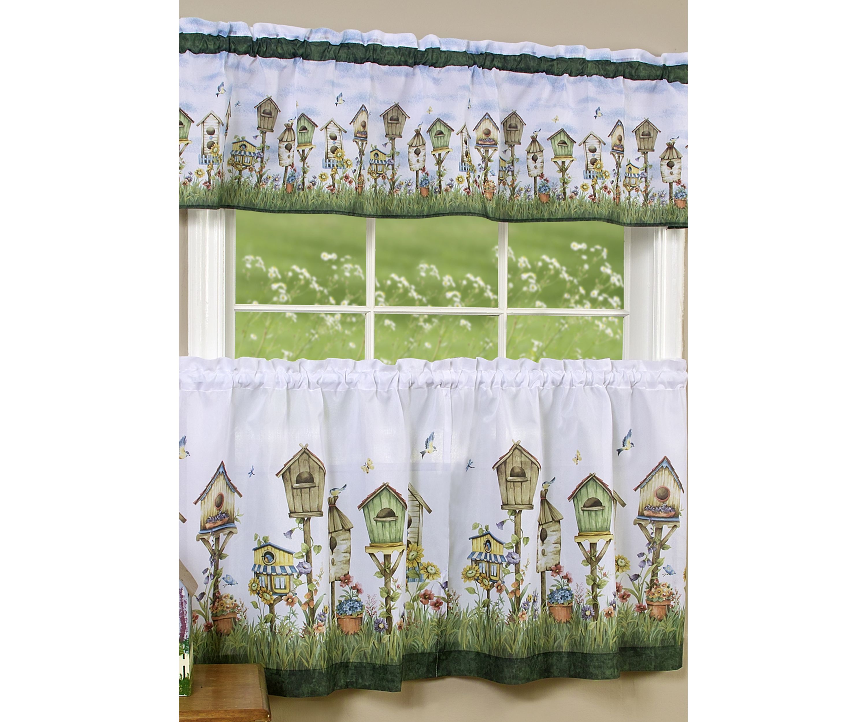 Home Sweet Home Tier and Valance Window Curtain Set