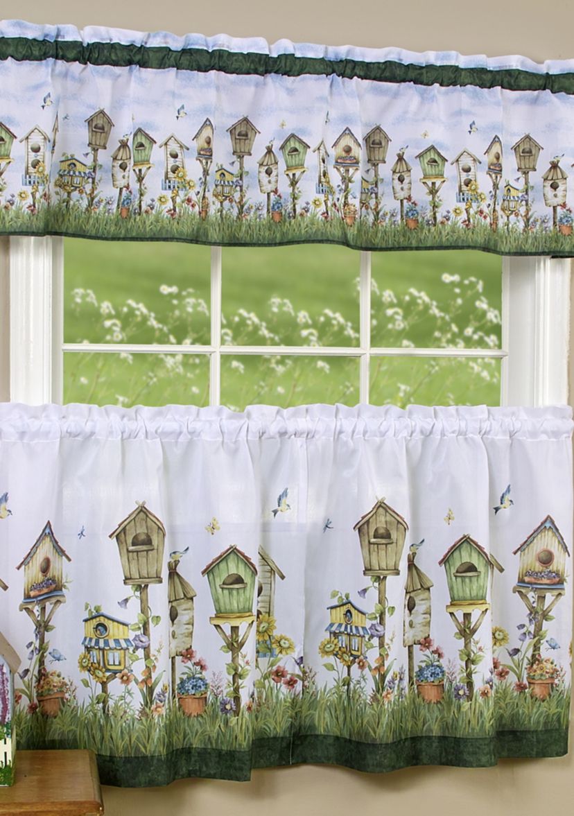 Home Sweet Home Tier and Valance Window Curtain Set