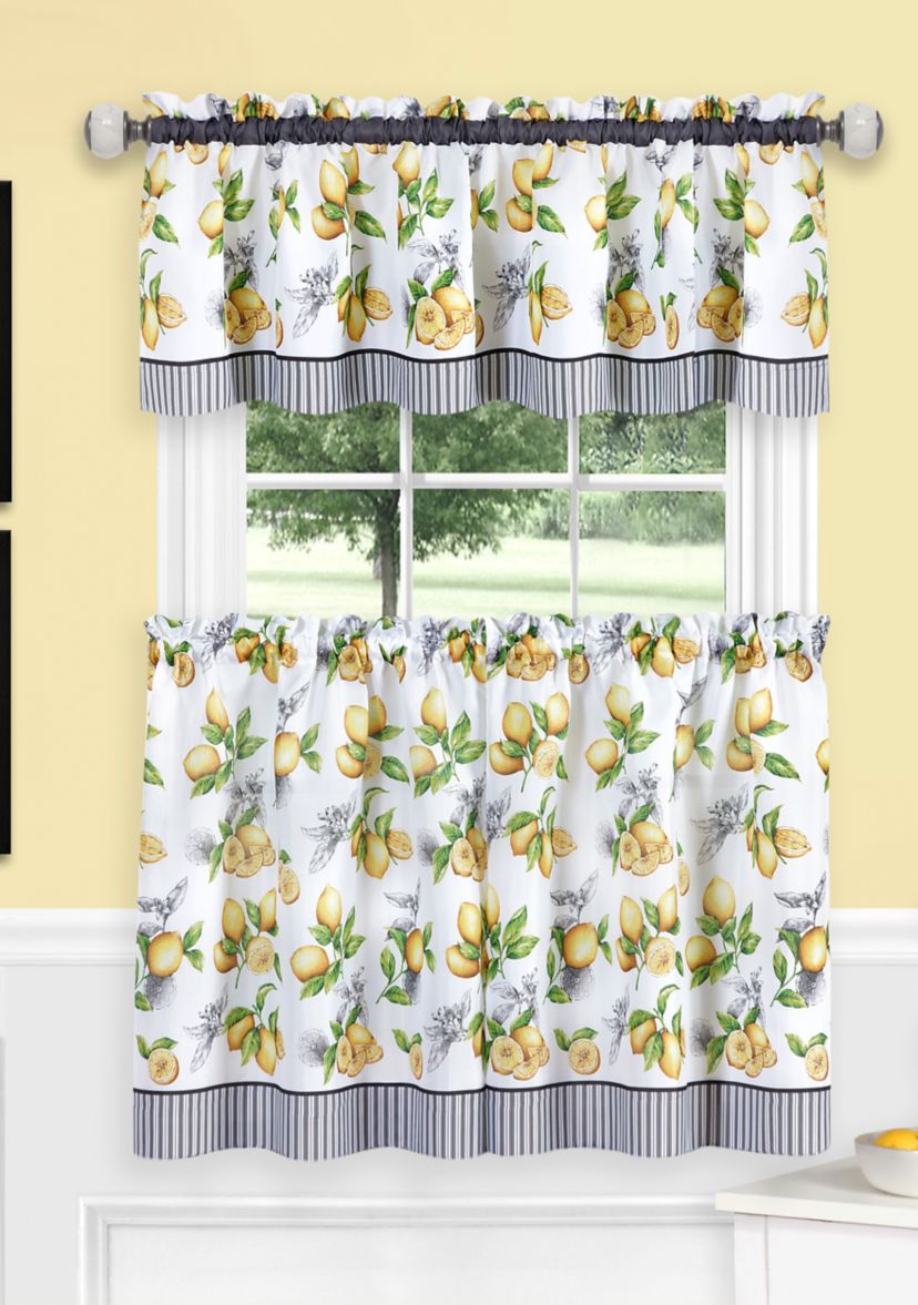 Lemon Drop Tier and Valance Window Curtain Set